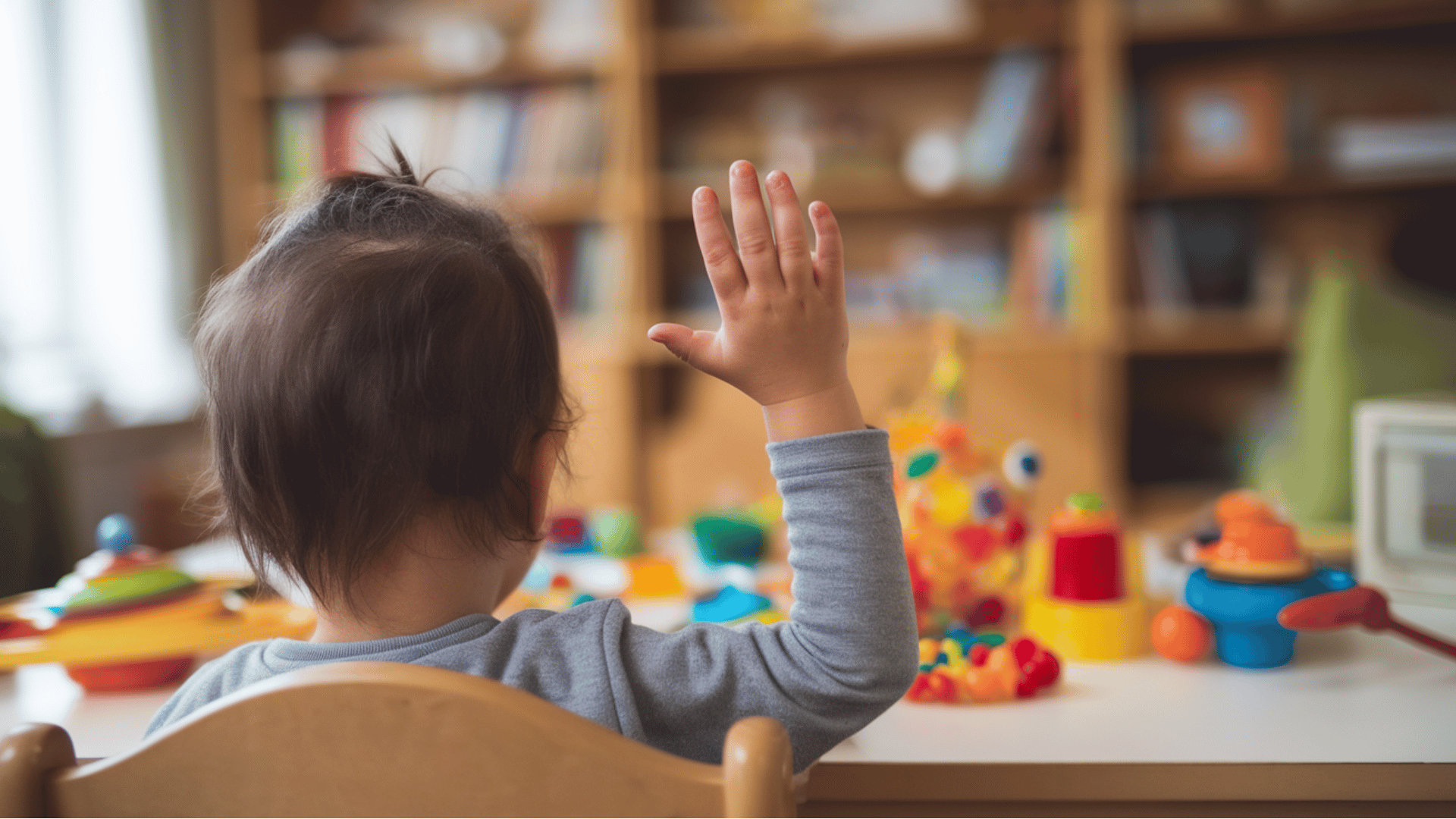 a child is raising their hand