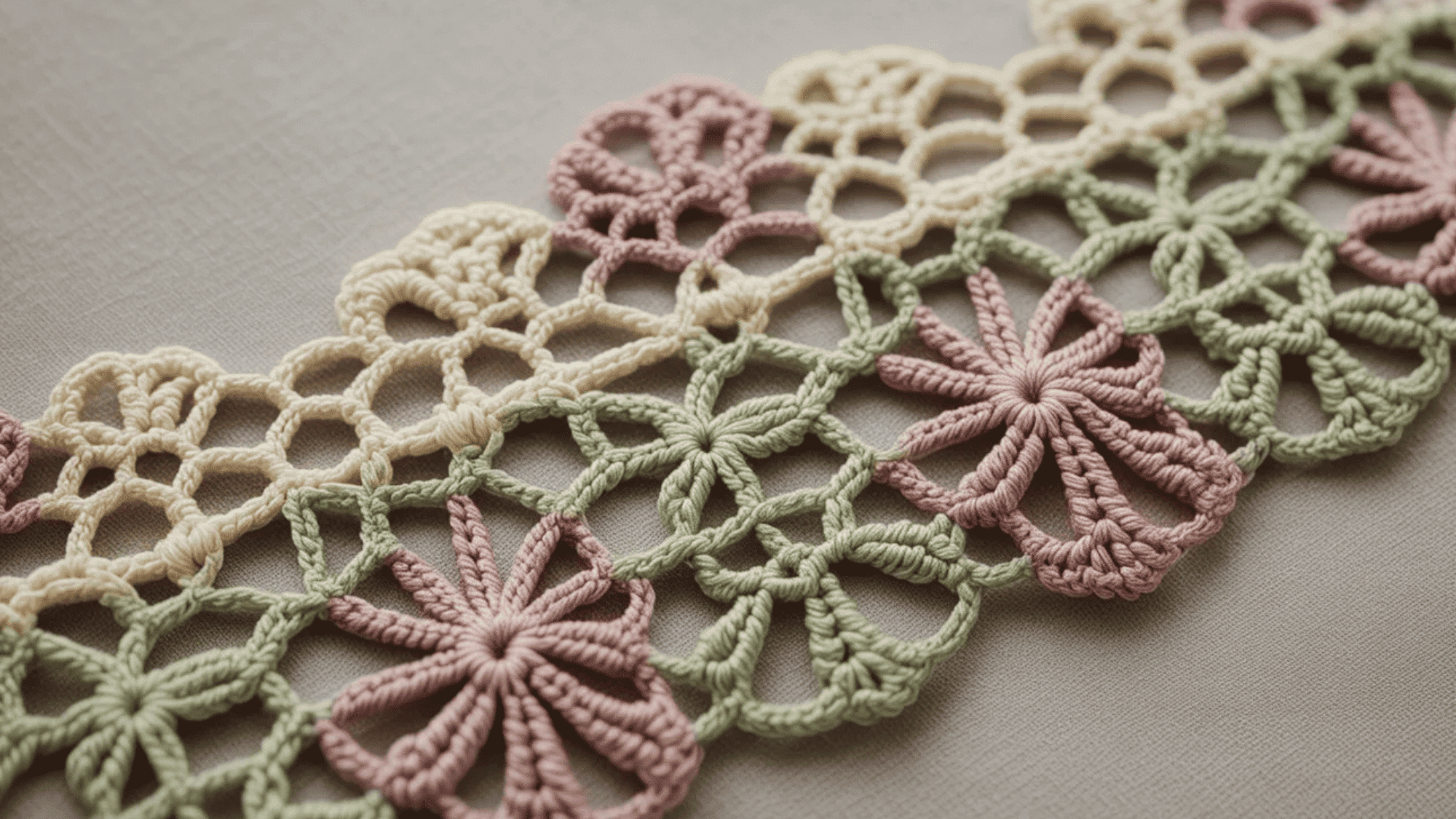 an irish lace border pattern in crochet