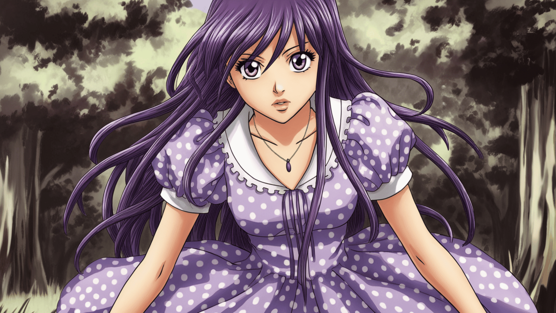 anime style character portrait with large expressive eyes, stylized hair, vivid colors, and dramatic pose inspired by japanese manga art