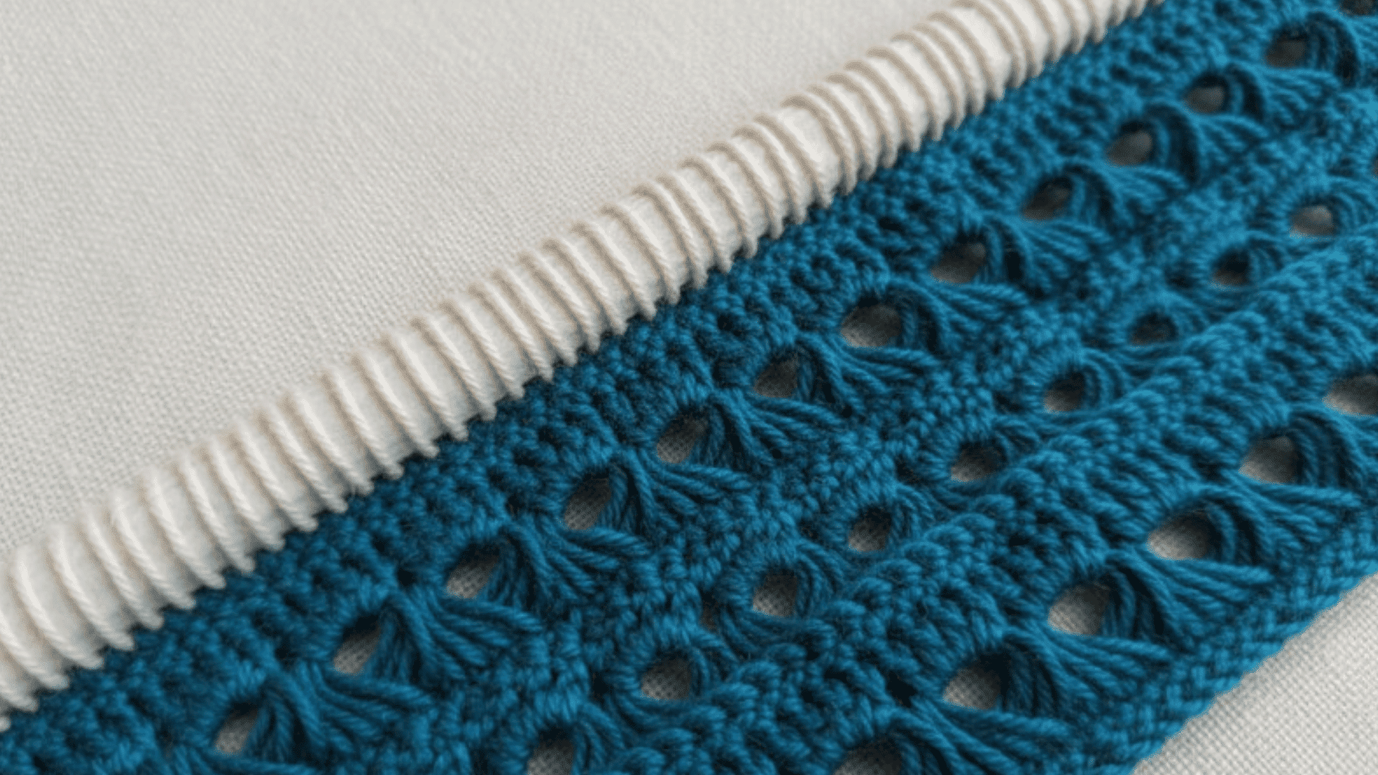 broomstick lace border in navy blue