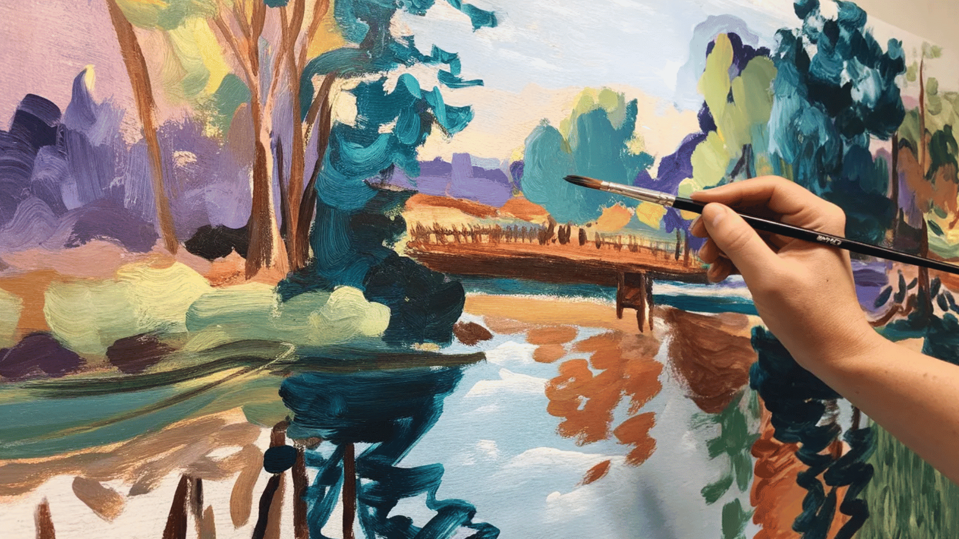 brush stroke control showing sharp, precise lines and fluid strokes on a painting