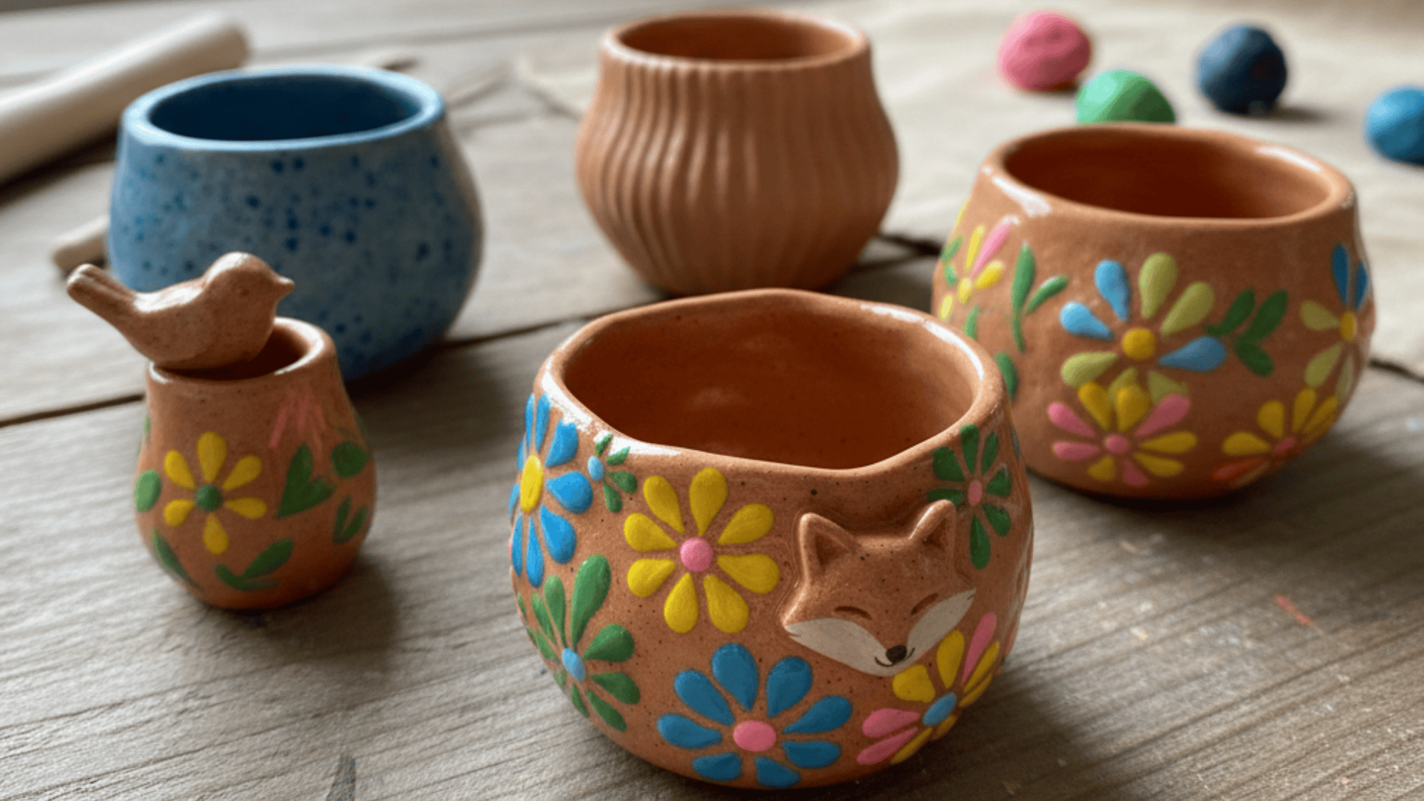 cute pinch pots of clay