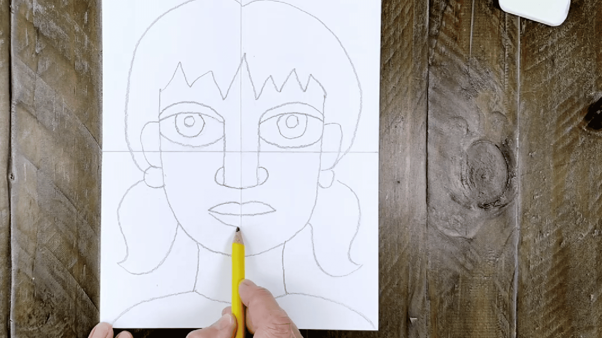 image demonstrates the addition of the outline of the mouth,