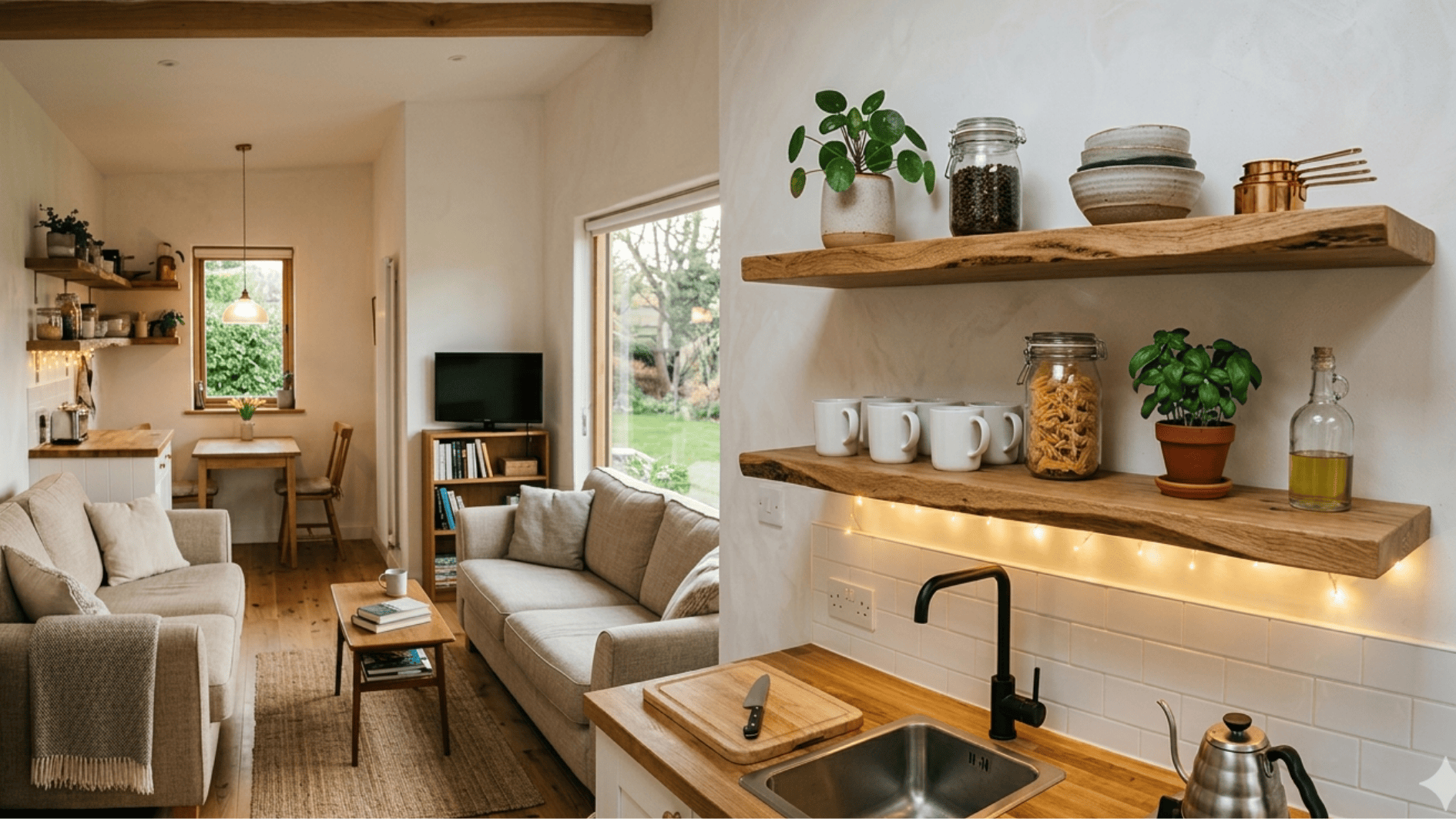 image showing floating shelf image in kitchen