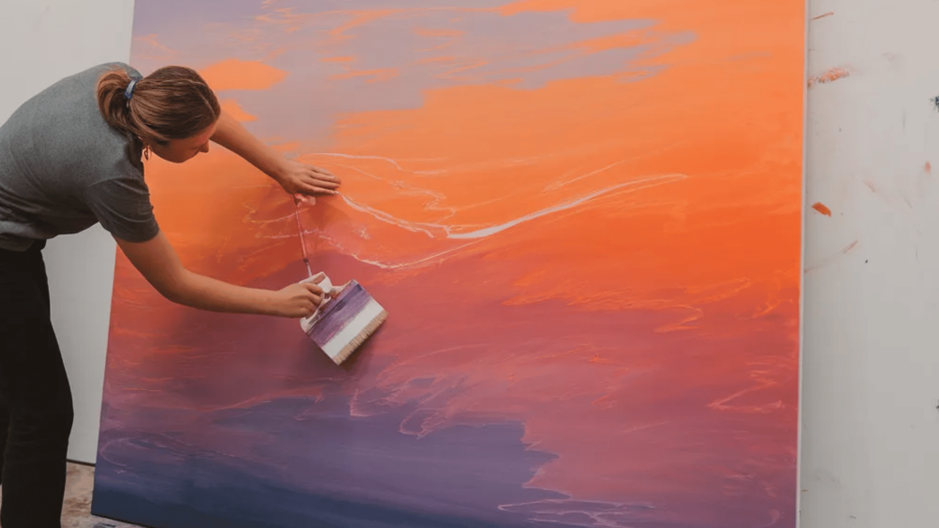 ocean scene with smooth fade technique, where water blends seamlessly into the sky.