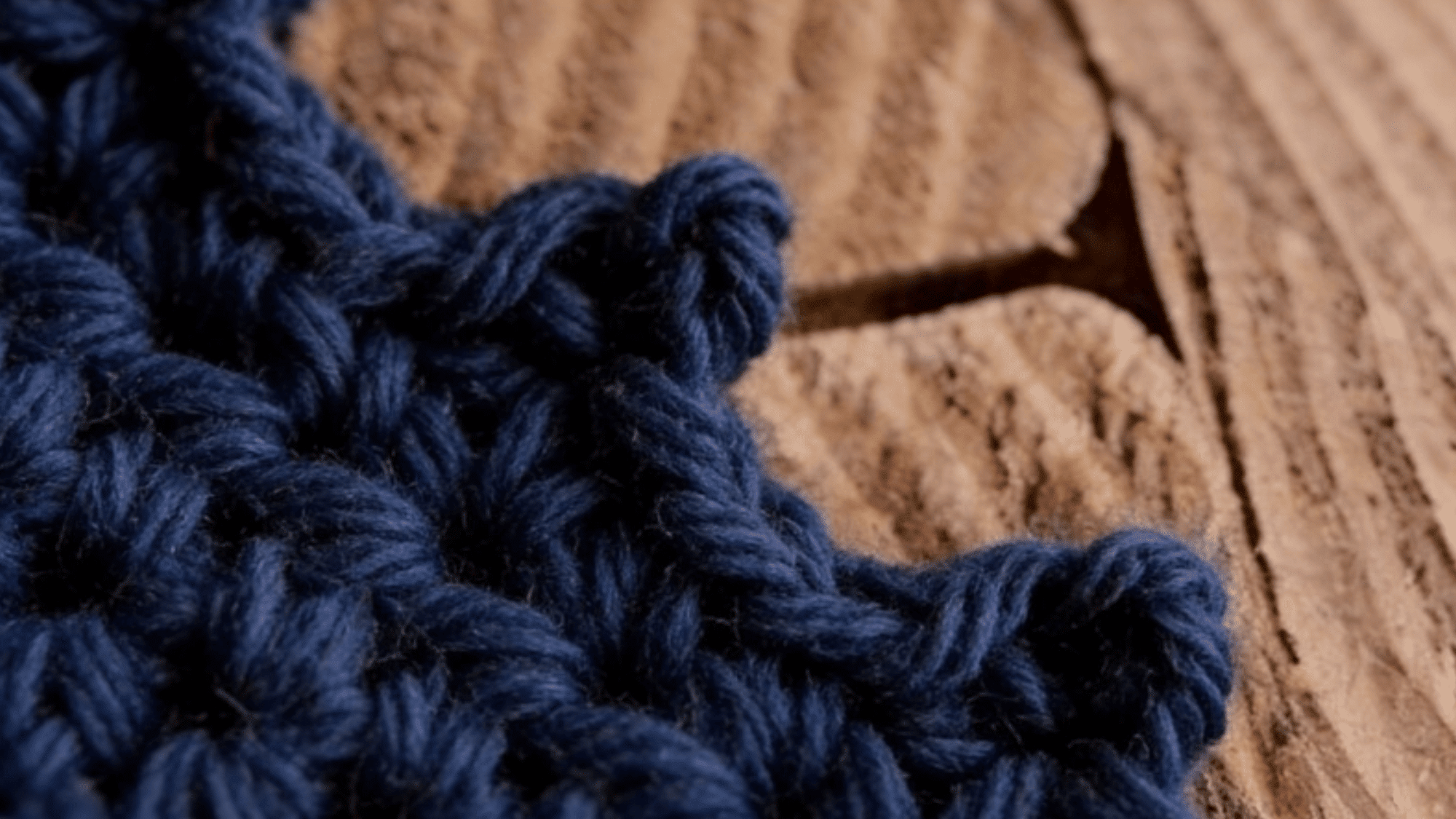 picot stitch crochet border in navy blue