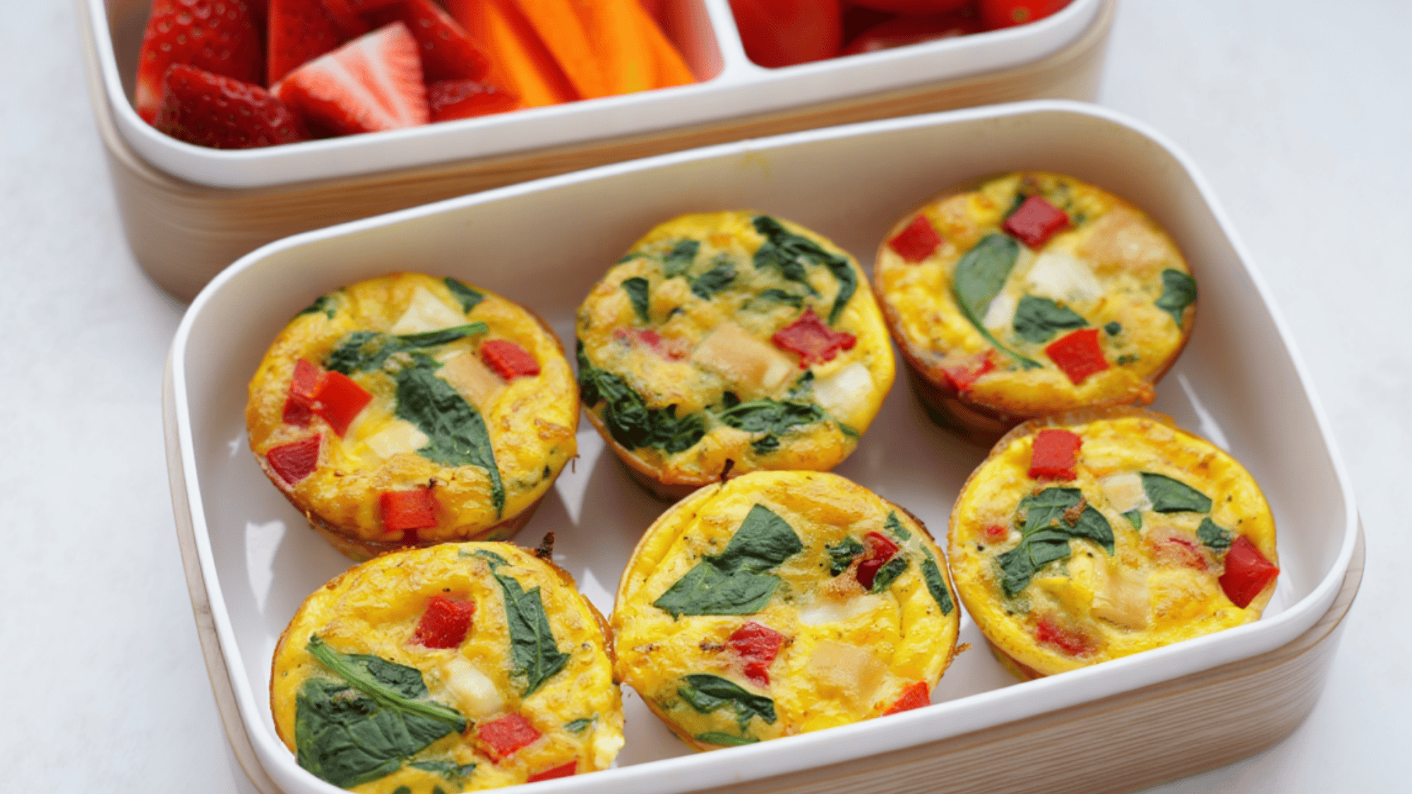 veggie frittata bites in a lunchbox