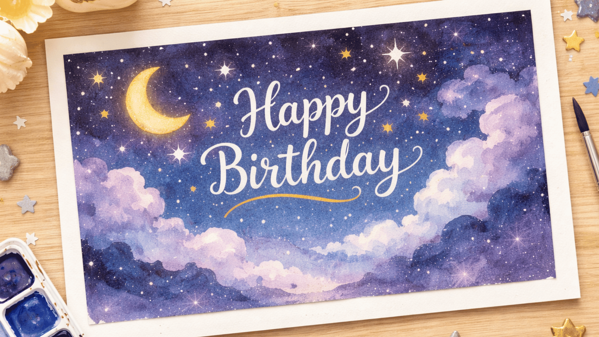 dreamy starry night sky with soft clouds and twinkling stars for a serene design