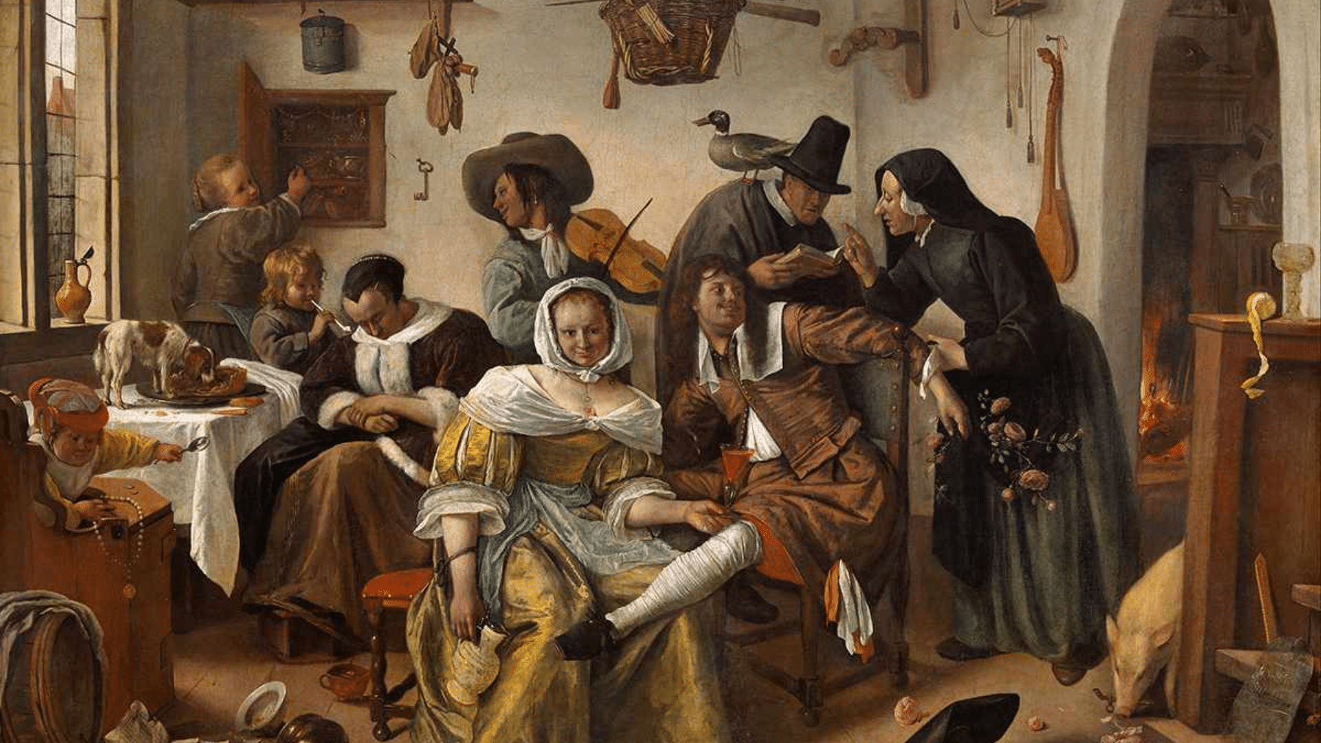 genre painting depicting everyday life scenes with ordinary people engaged in daily activities in domestic or social settings