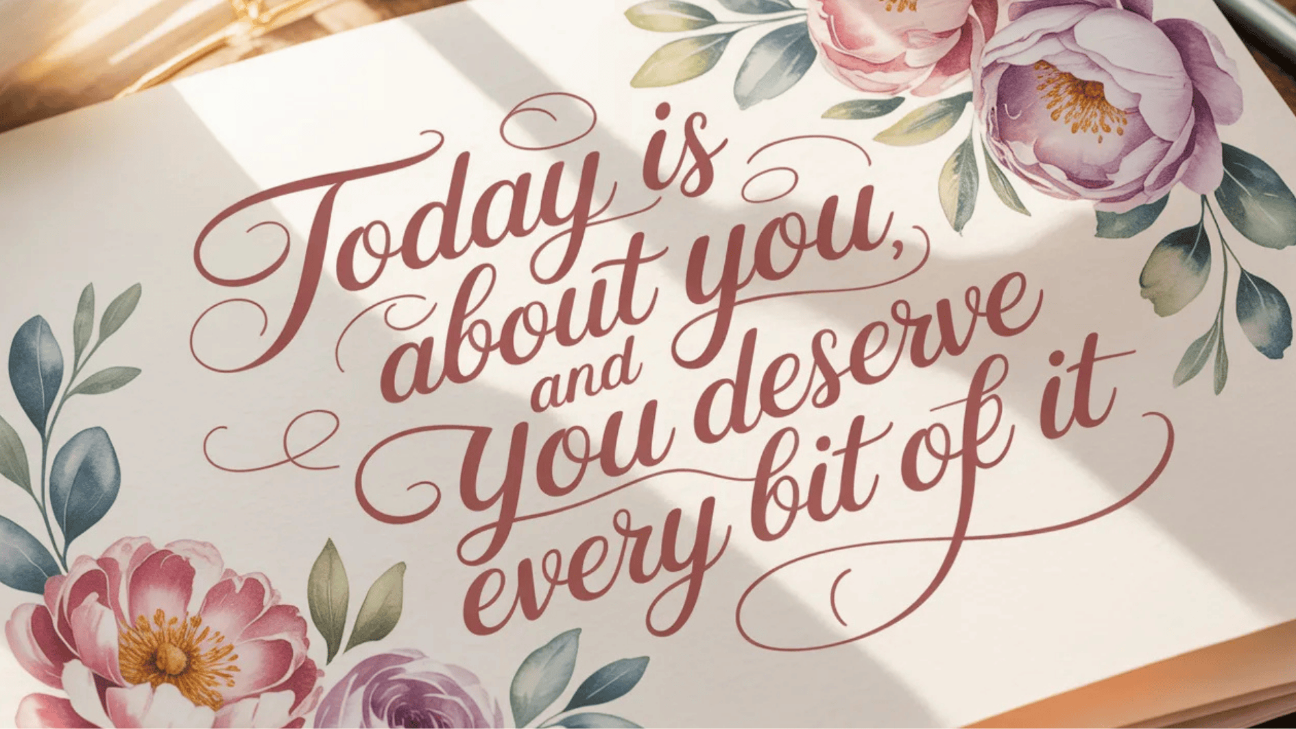 hand-lettered inspirational quote about rest and self-care with floral accents on textured paper, perfect for a thoughtful Mother’s Day message