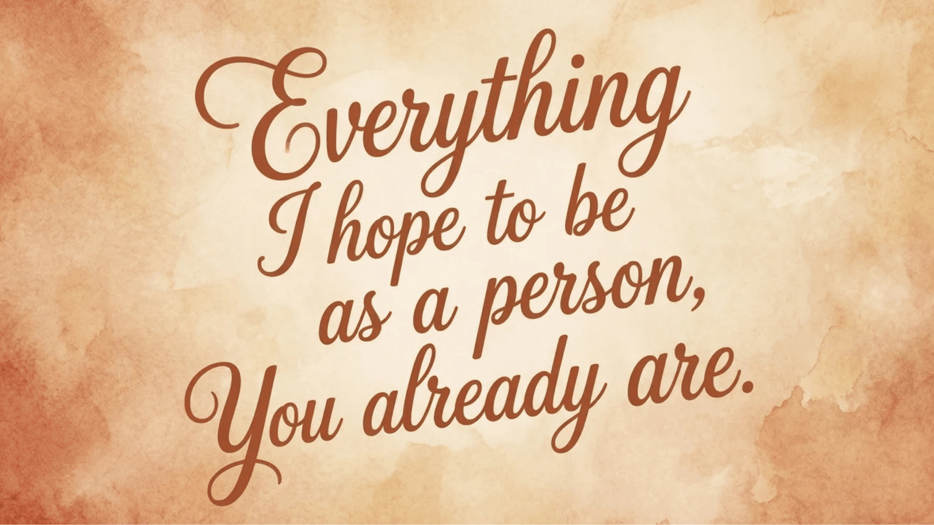 inspirational quote design on soft textured background about becoming who you aspire to be, simple and uplifting typography