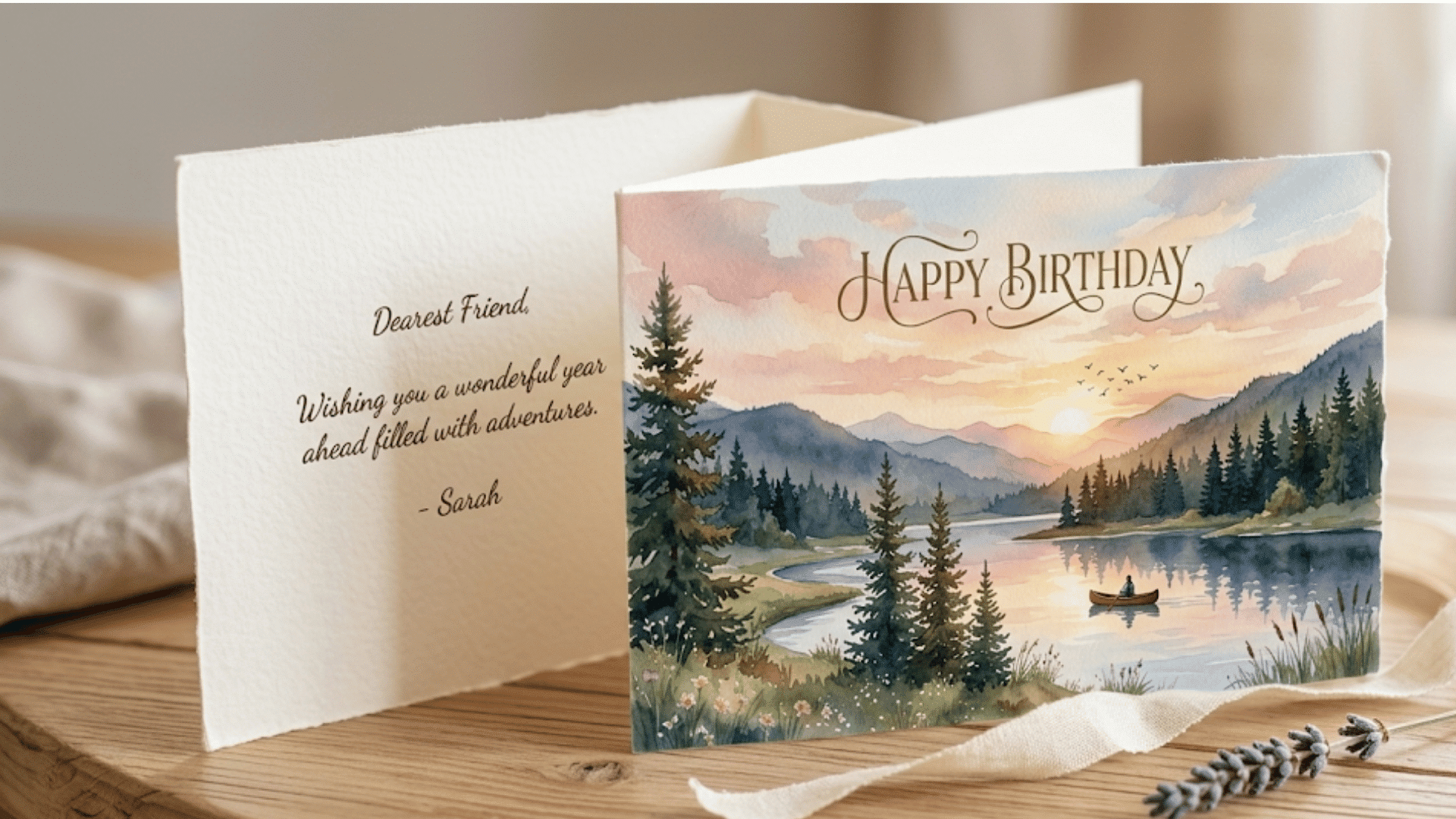 landscape drawings with trees, mountains, or sunsets for a calming feel