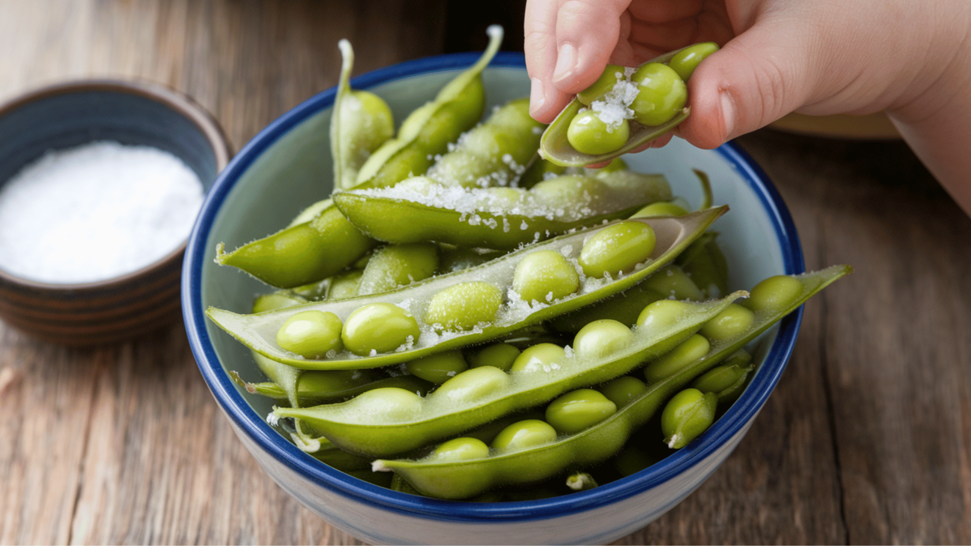 protein-packed edamame with a sprinkle of sea salt for a light snack