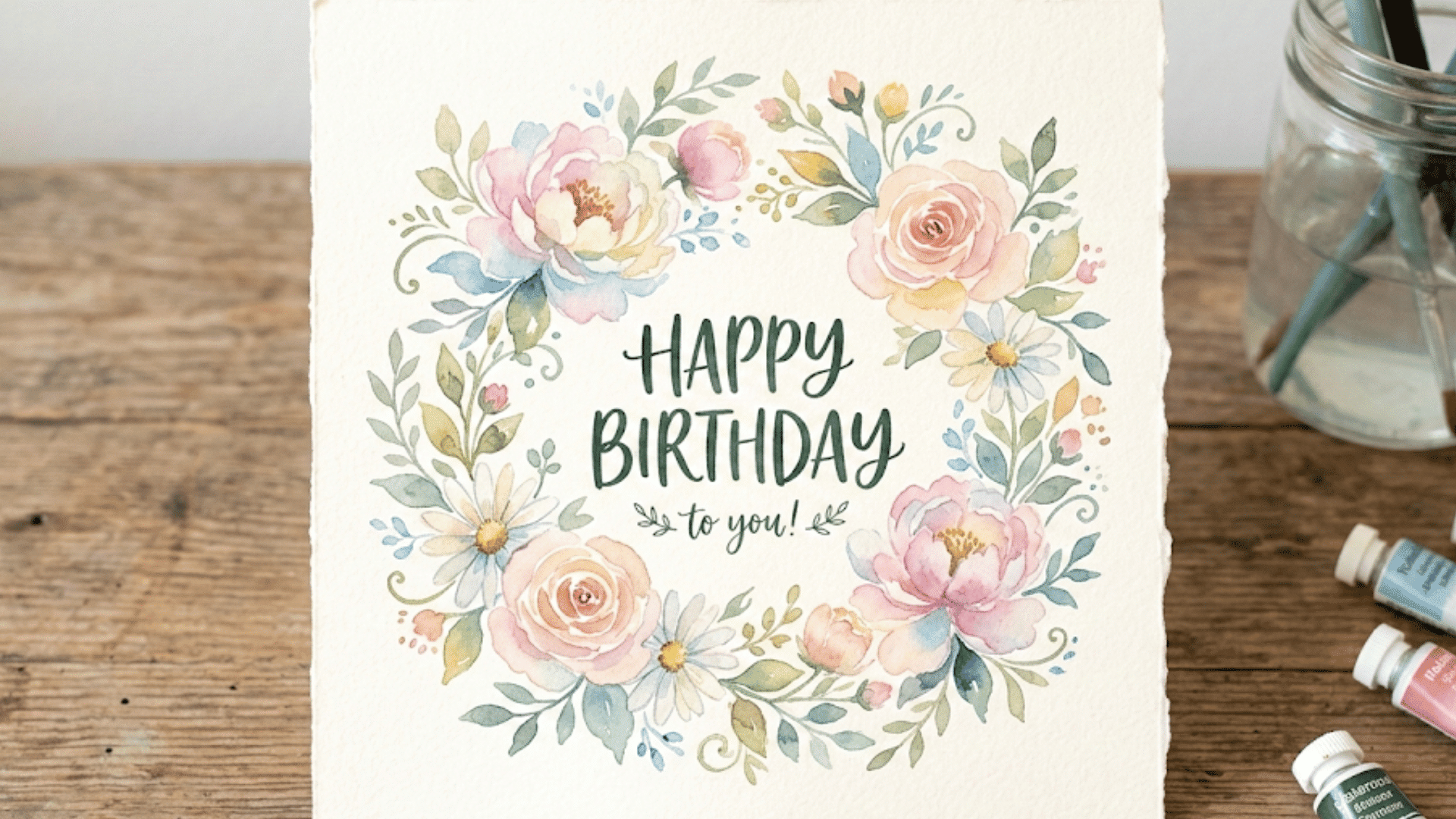 soft watercolor roses and daisies with blending colors and gentle washes