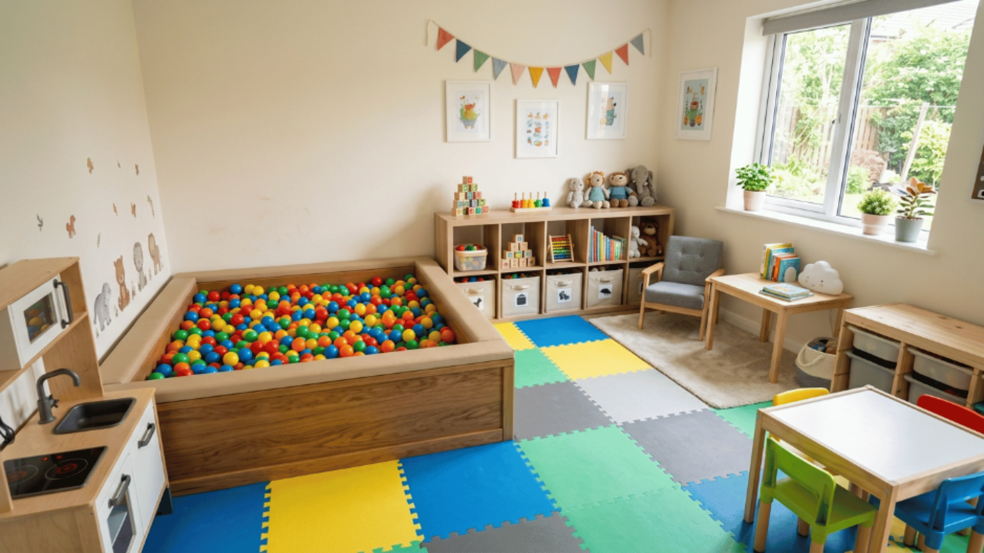toddler playroom ball pit corner soft balls play area cozy setup (1)
