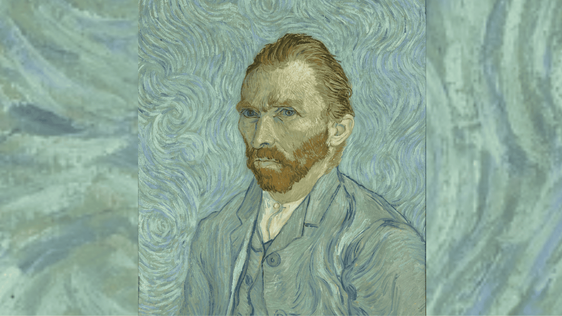 vincent van gogh self portrait with swirling background