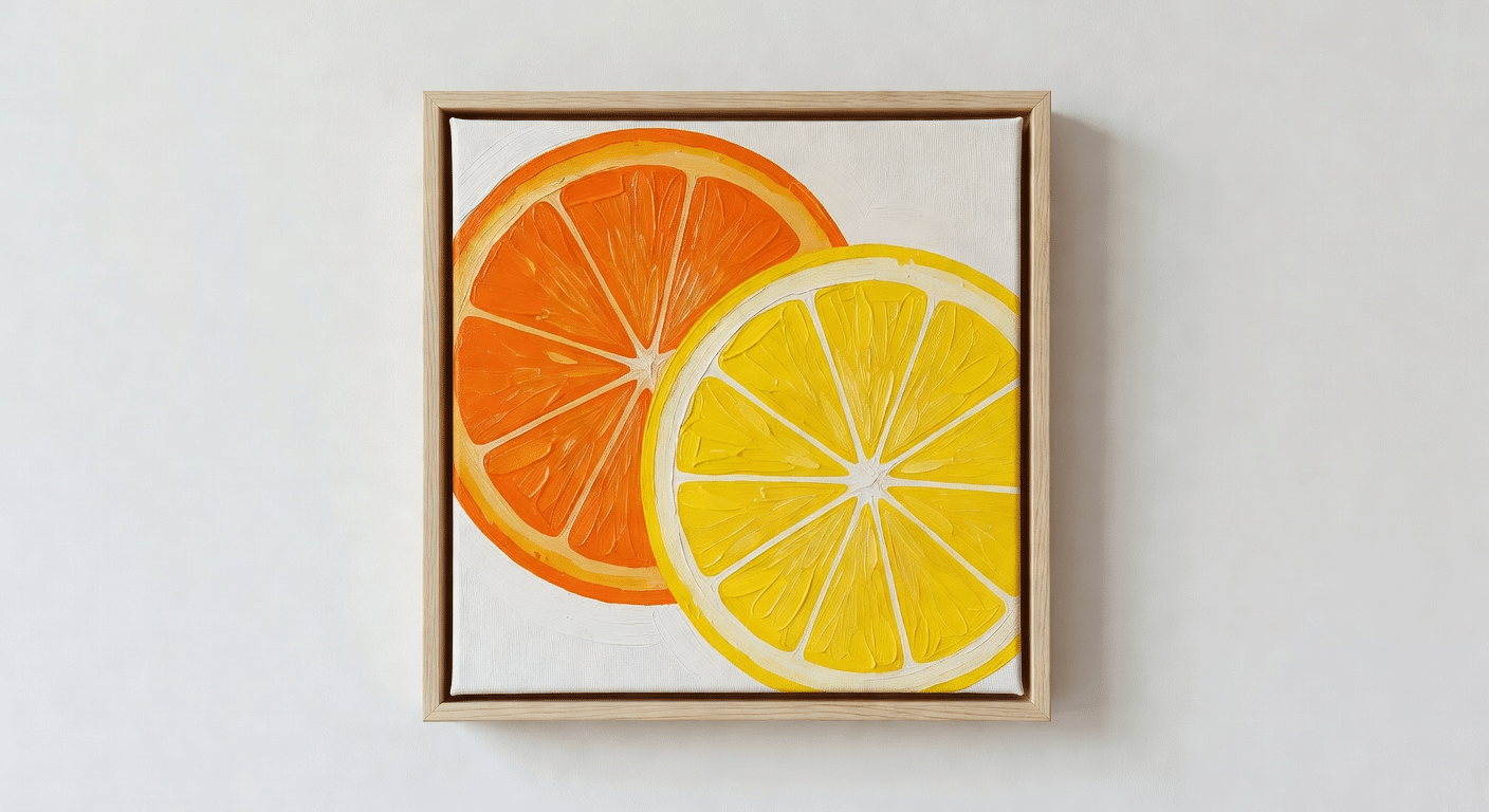 orange and yellow citrus slice circles with simple wedge segments on a clean white background.