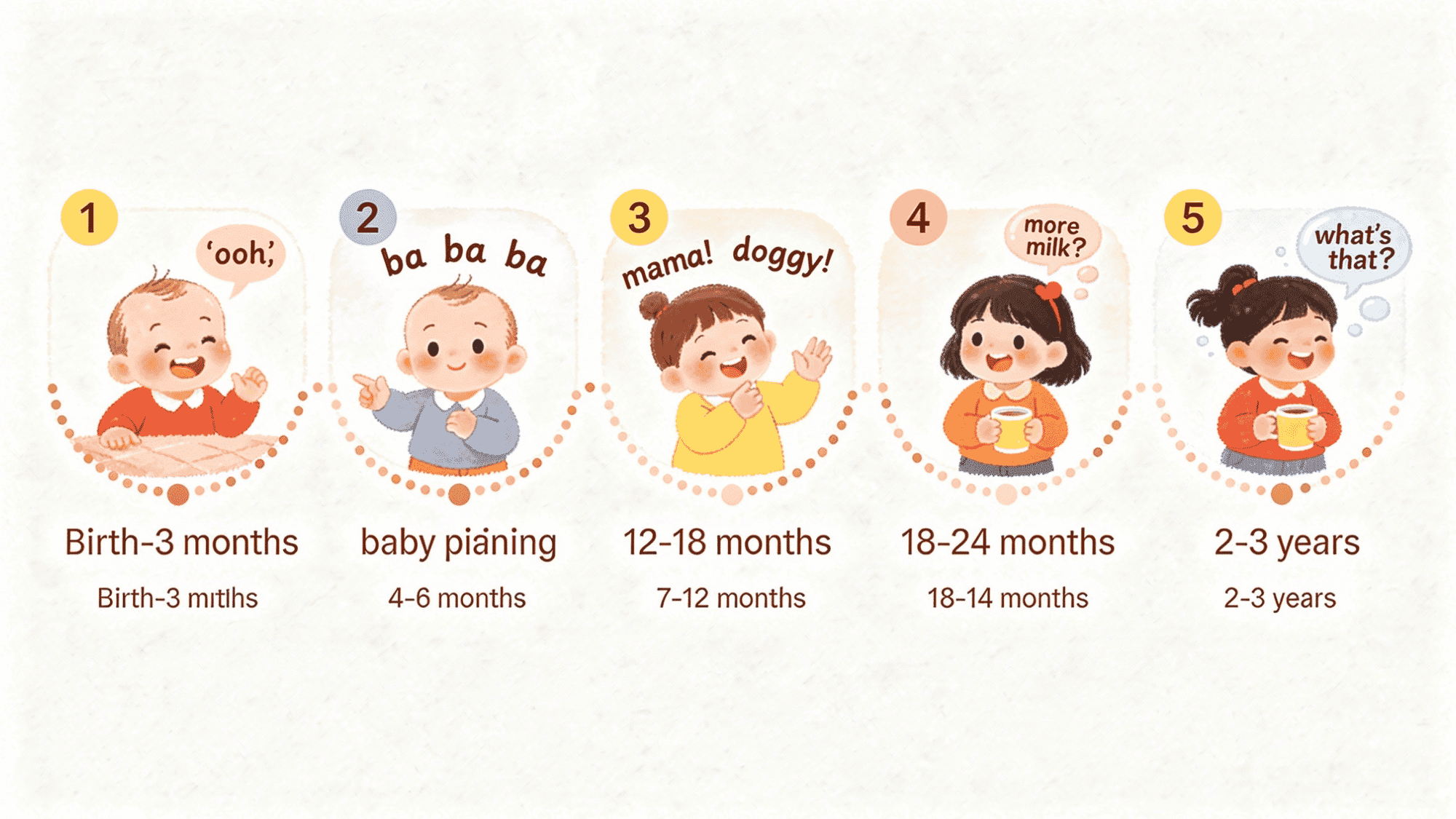 baby speech development stages chart from birth to toddler years