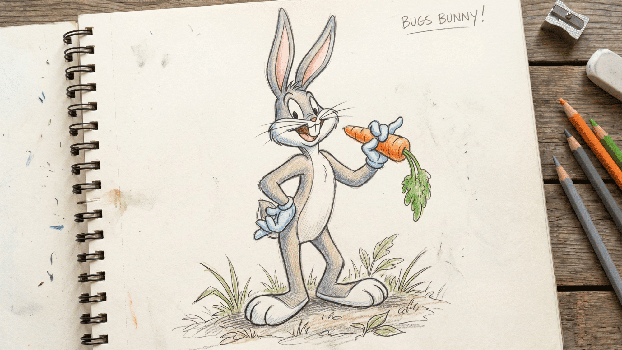 pencil sketch of bugs bunny in the sketchfile