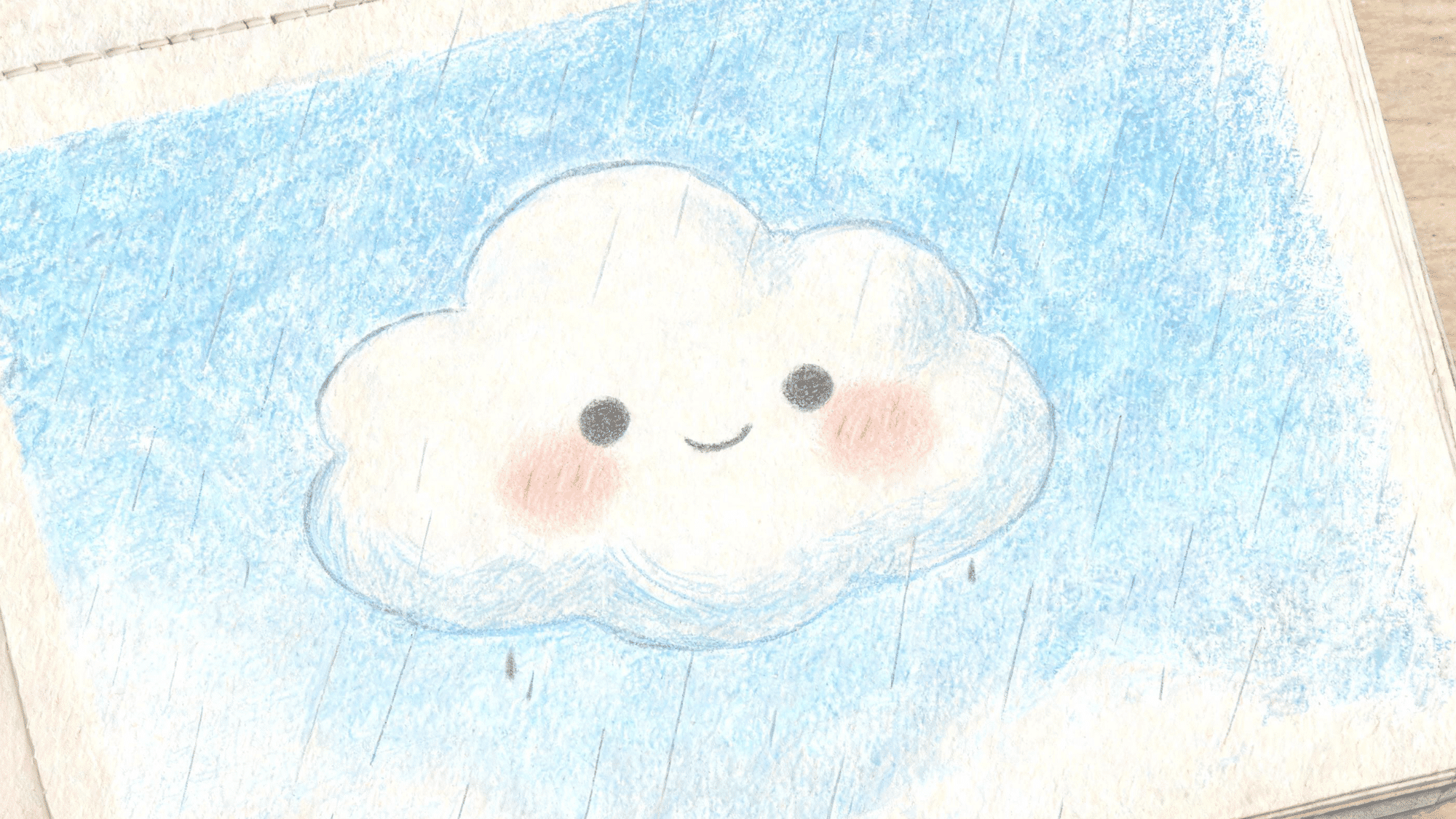 raining cloud drawing on a sketchile drawing page