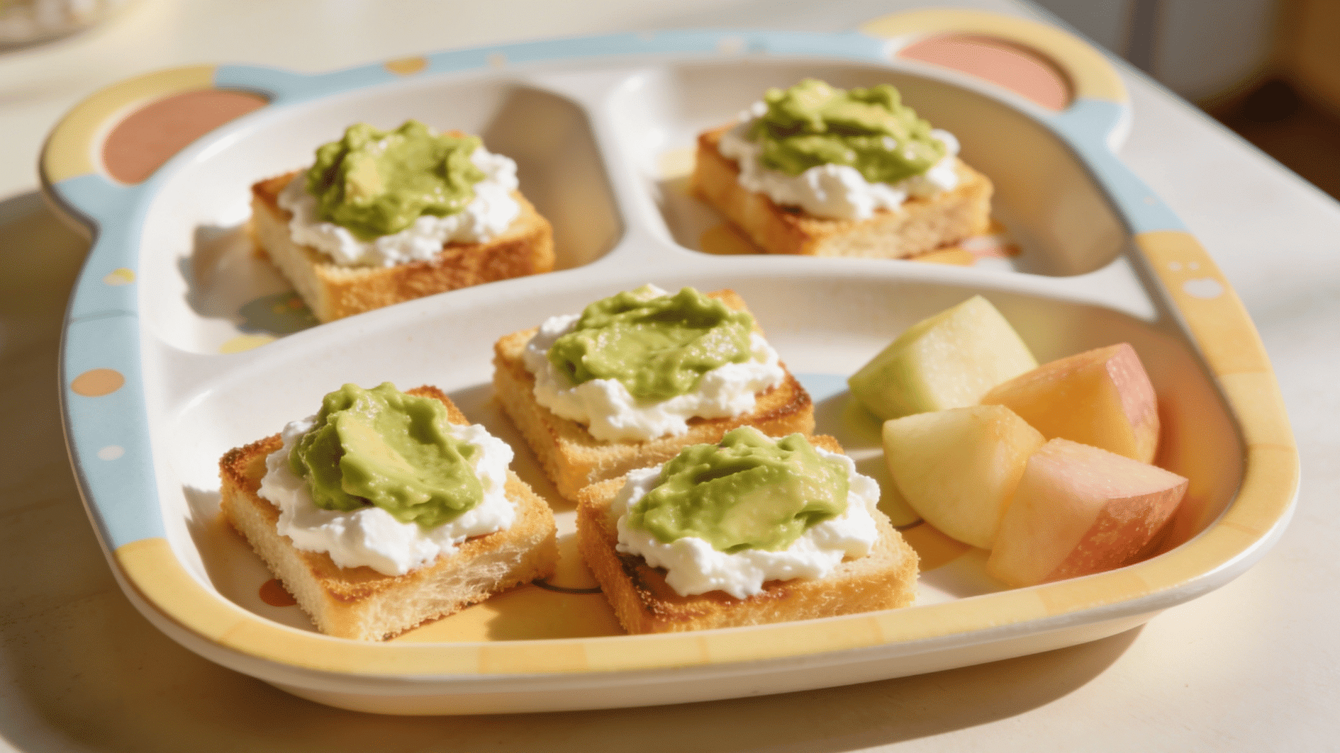 Alt Text pear and ricotta tortilla roll ups sliced into soft spiral pieces for a toddler meal