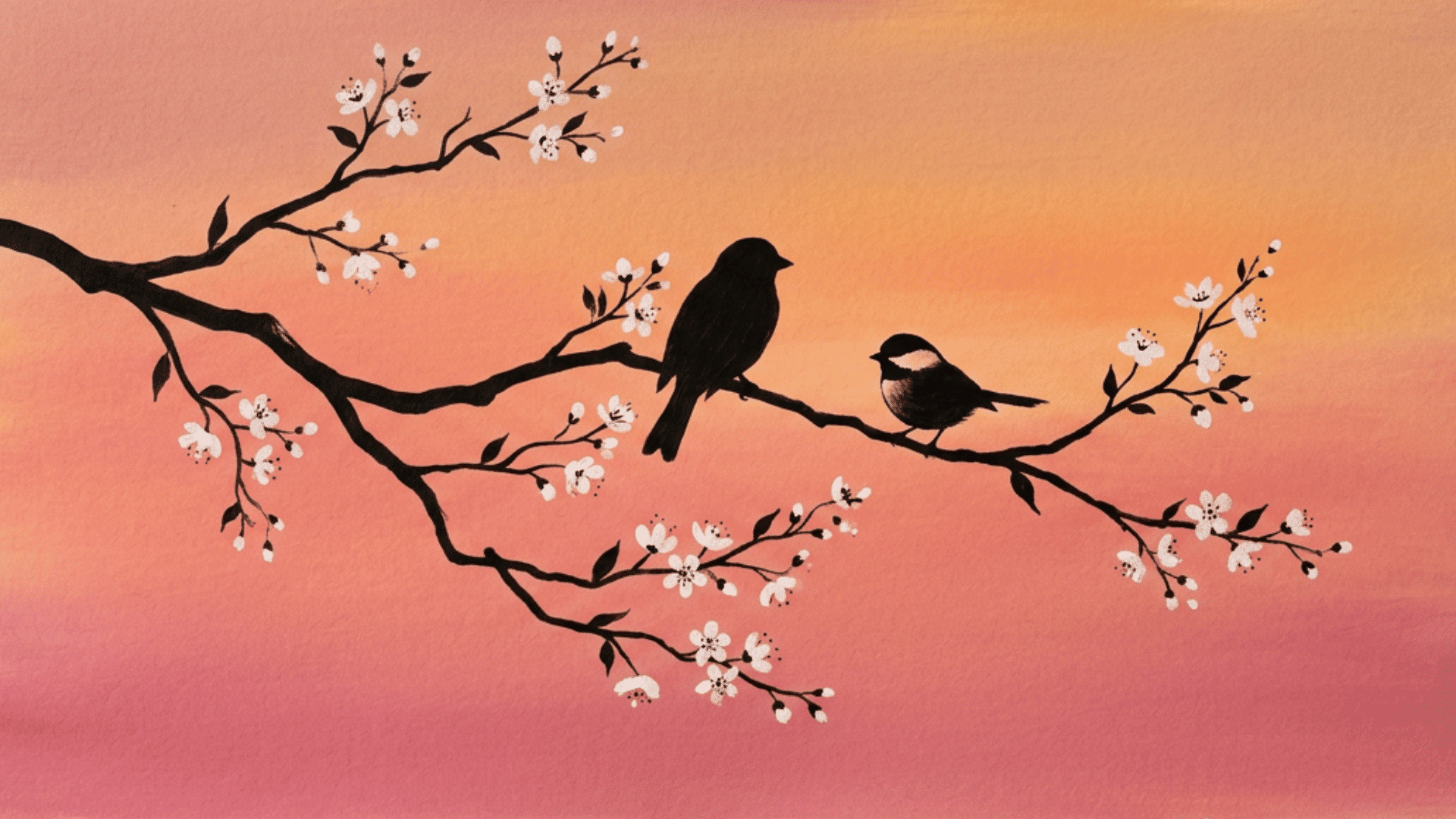 birds-blossom-sunset