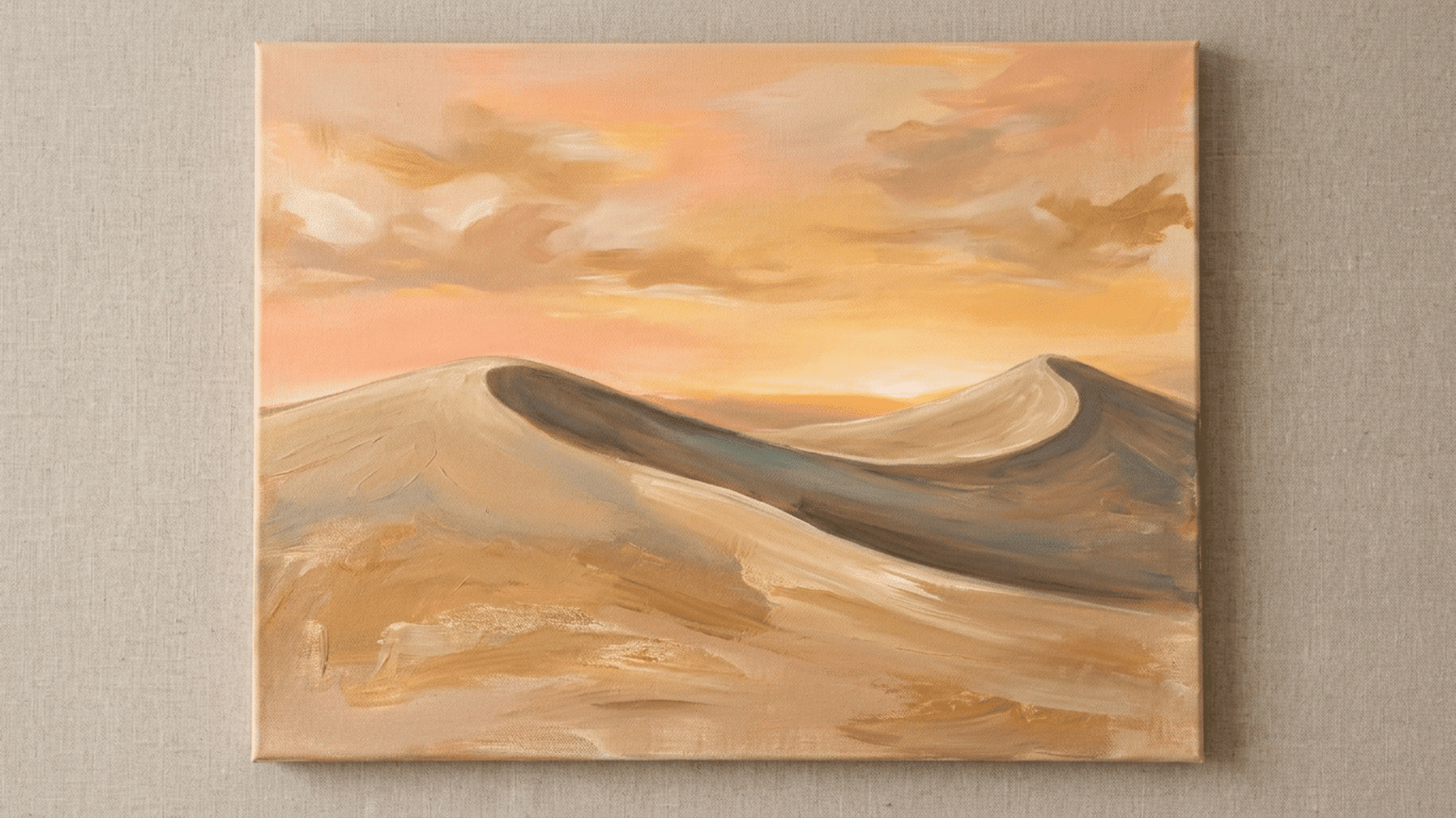 desert sand dunes glowing under a sunrise sky