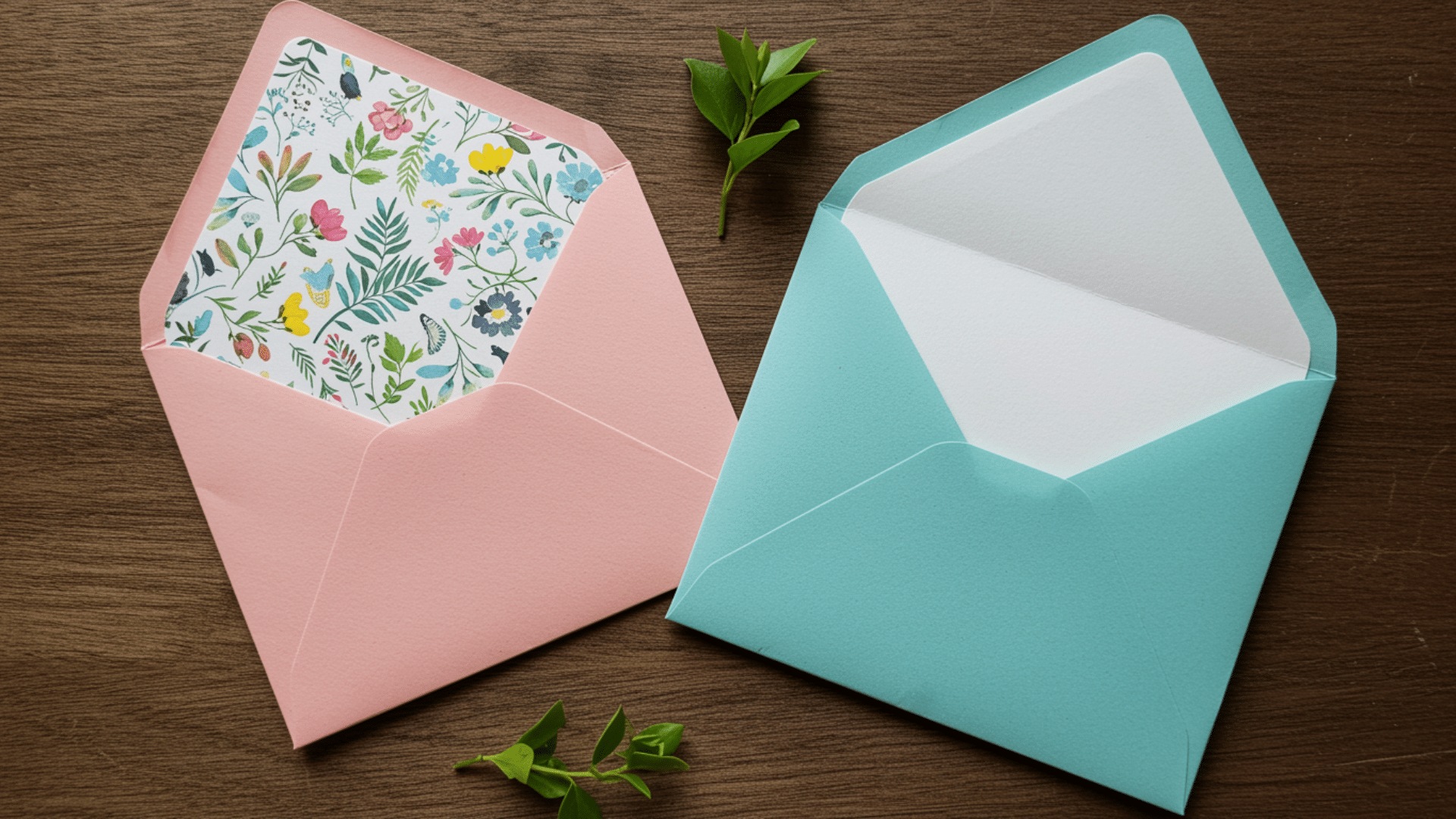 handmade envelopes created from decorative scrapbook paper for personalized letters and invitations.