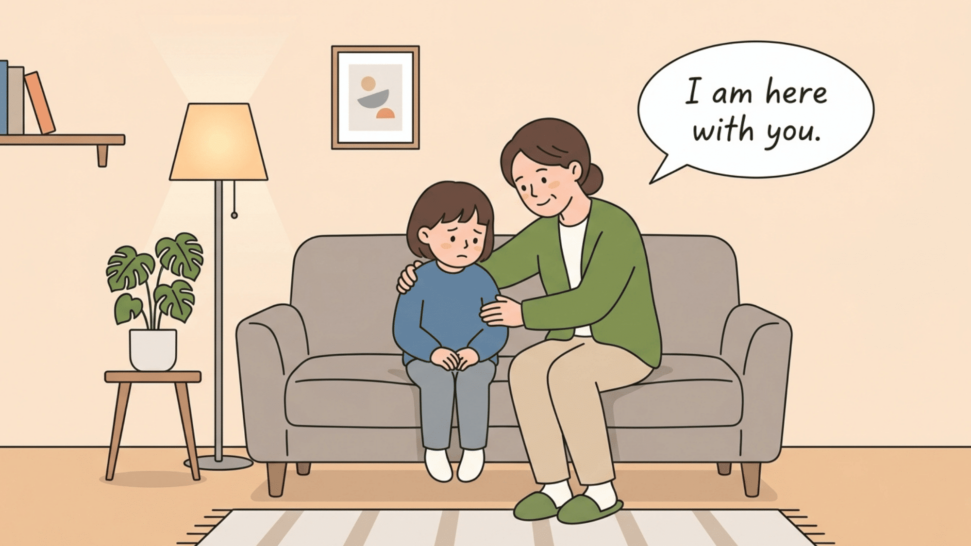 parent comforting a child during a difficult moment with gentle emotional support