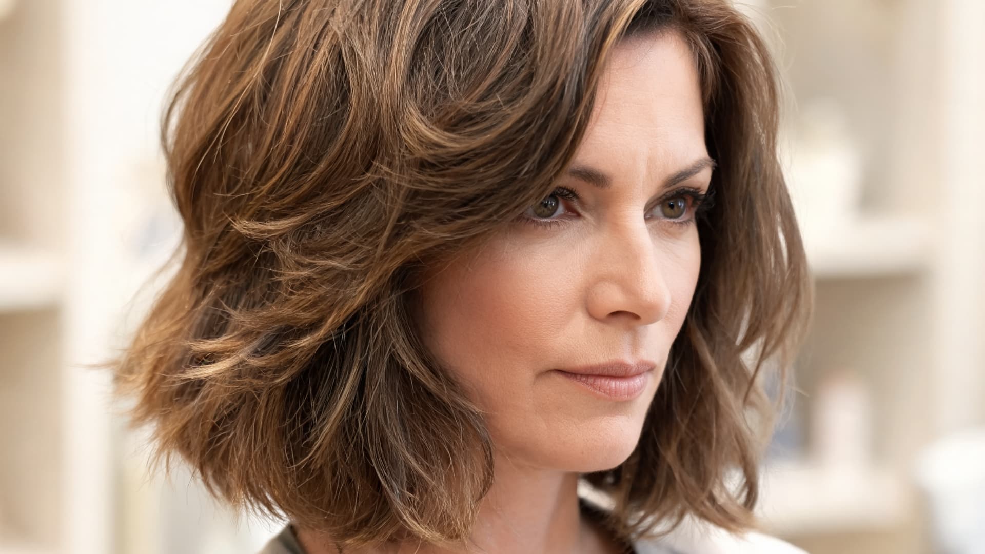 layered bob haircut for thick hair with soft movement blended layers and natural volume
