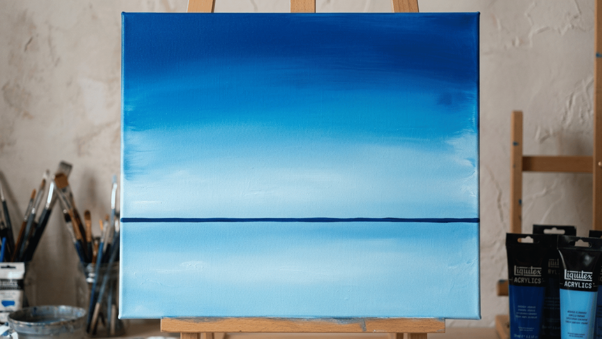 smooth blue gradient fading from light to deep tones