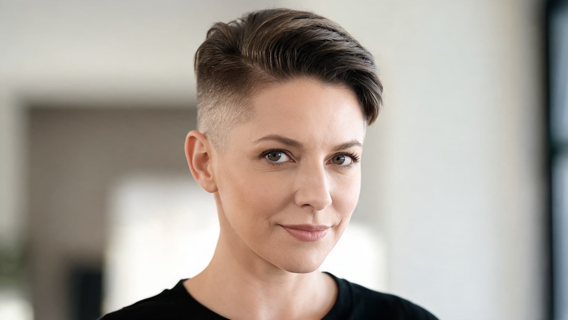 short tapered haircut with neat sides and textured top designed for thick hair control