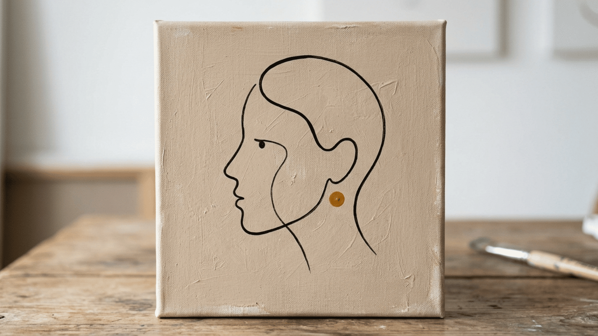 one continuous black line forming a simple face profile