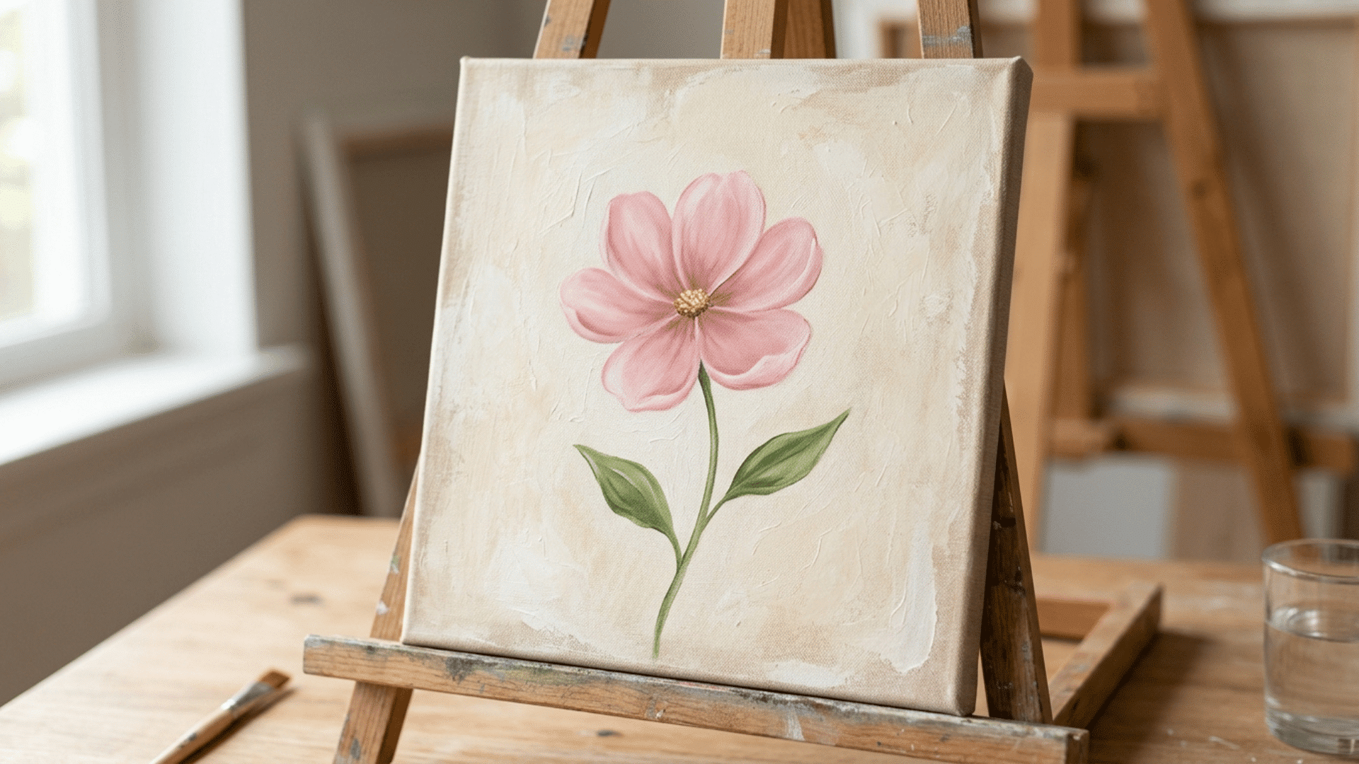 single wildflower stem on a plain background