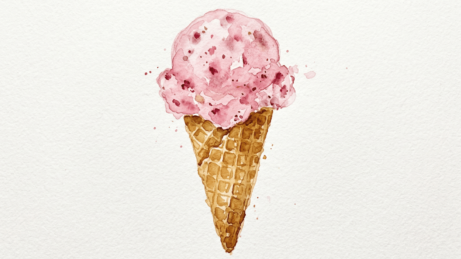 playful ice cream cone painting with a colorful scoop and crisp waffle cone using simple shapes