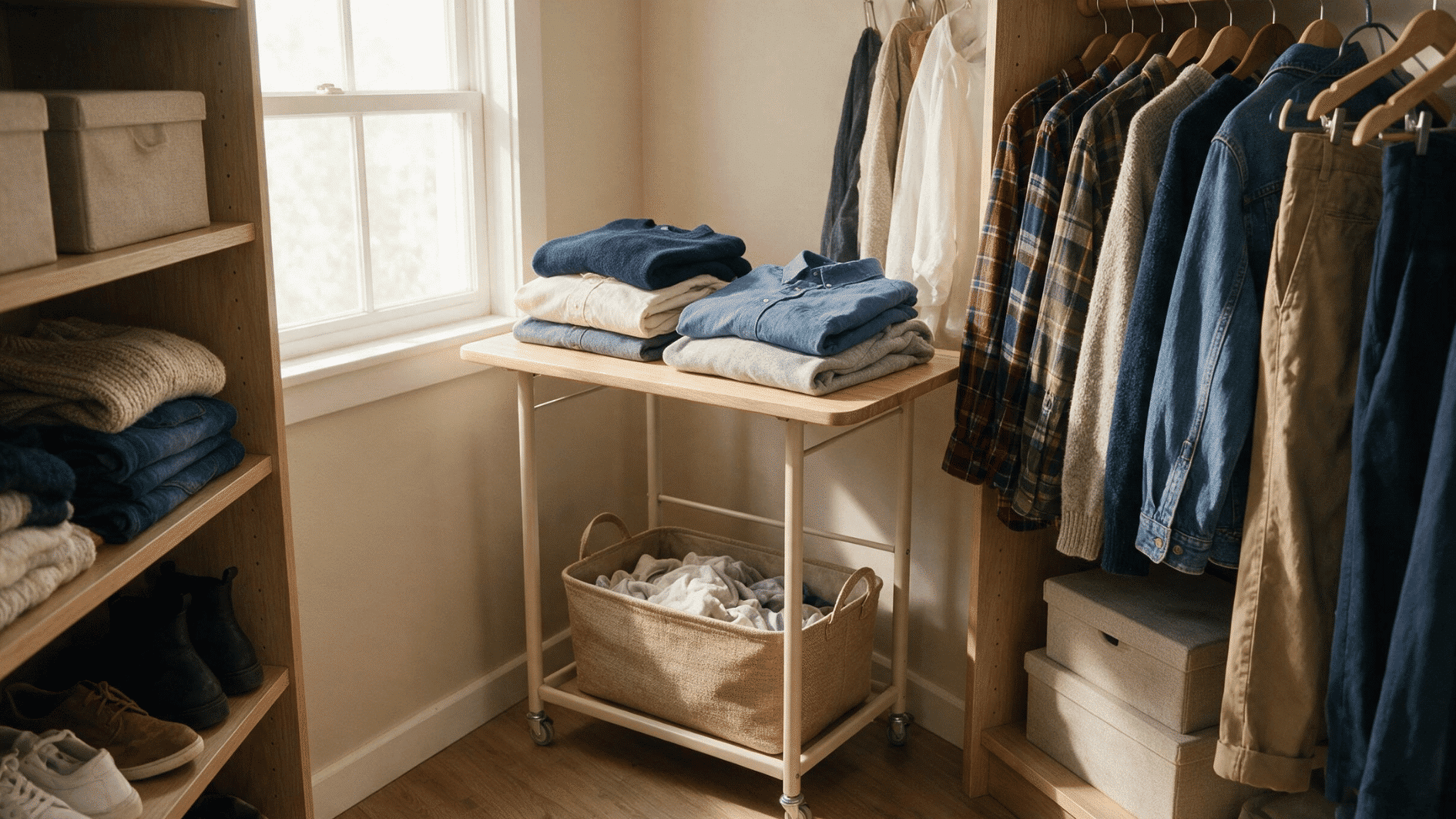 closet shelf with vertical dividers organizing belts ties and scarves in separate sections