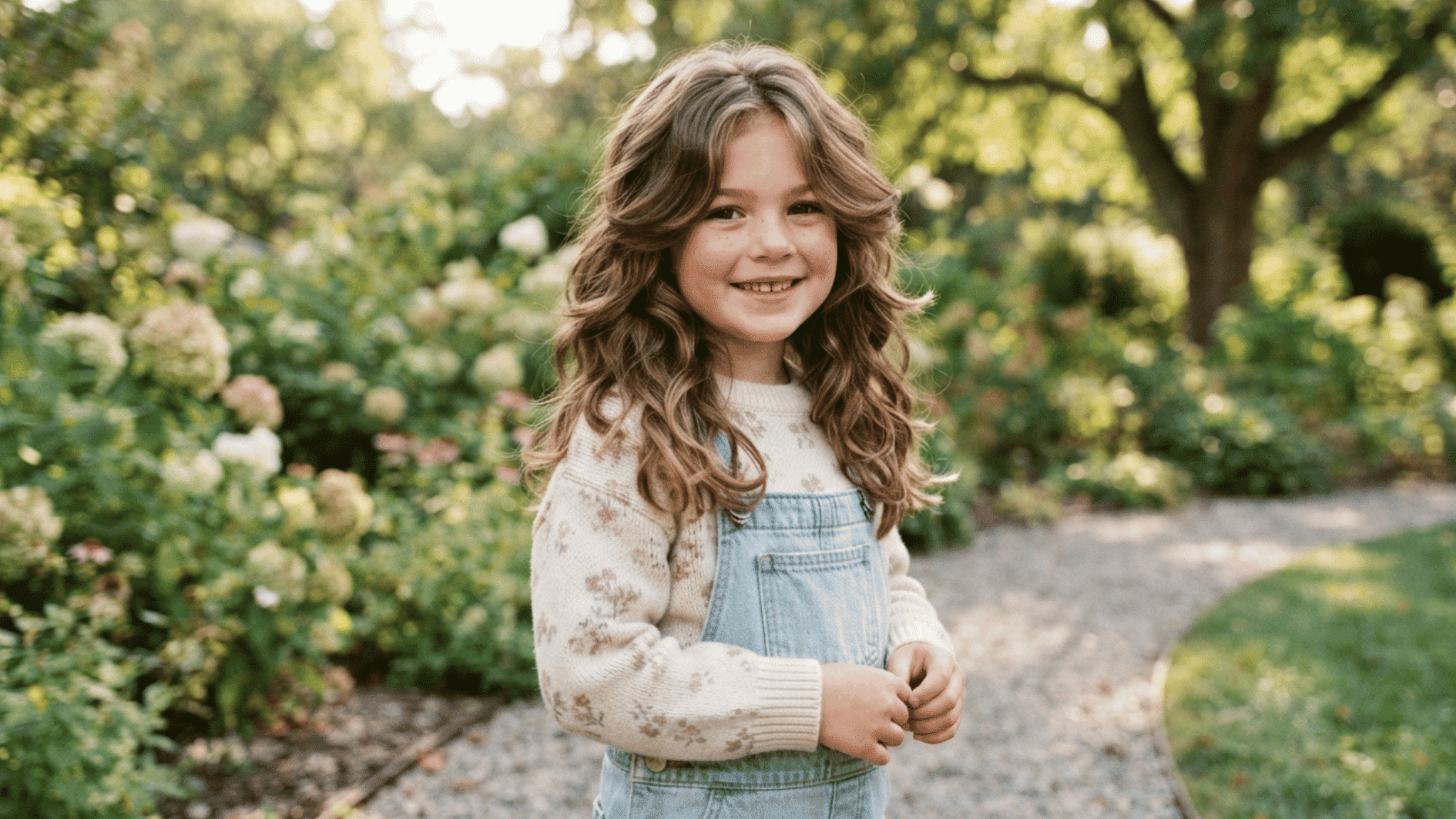 girl with feathered layers haircut