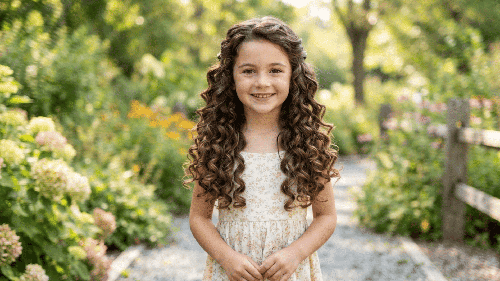 girl with long curly layers haircut