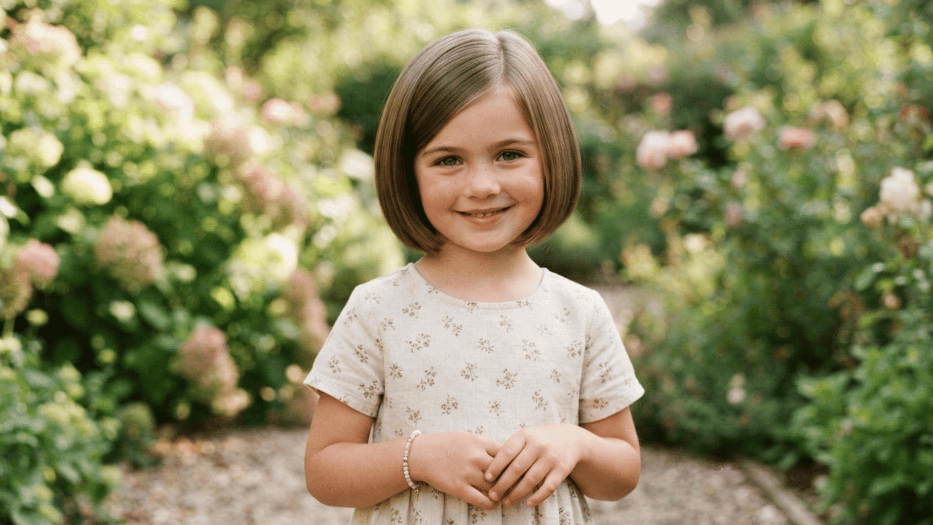 girl with rounded bob haircut