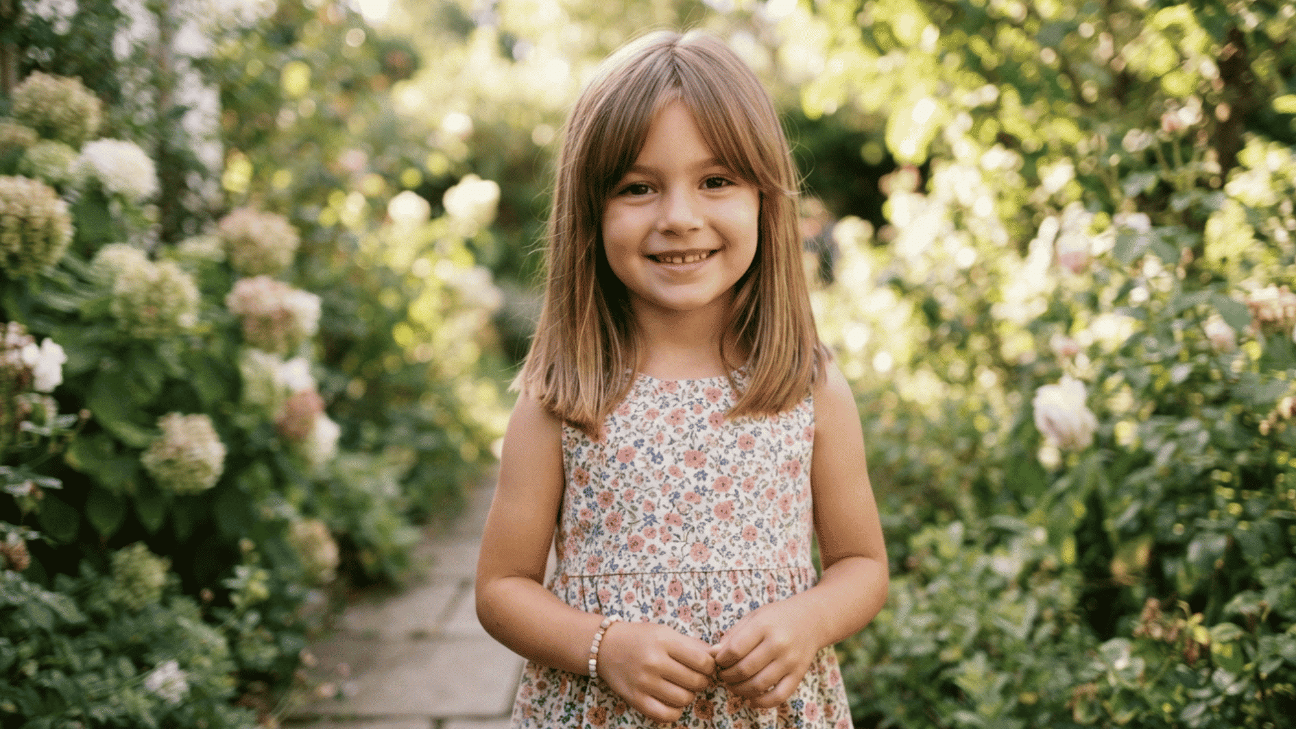 girl withlong curtain bangs with medium haircut