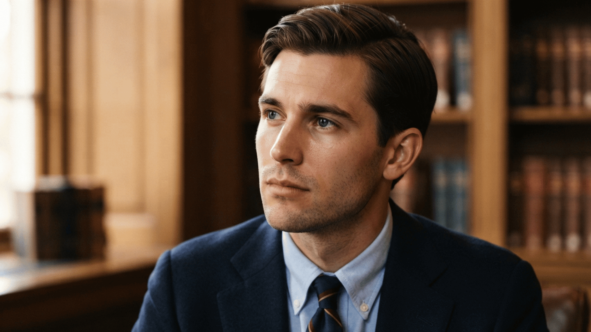 man with ivy league hair cut