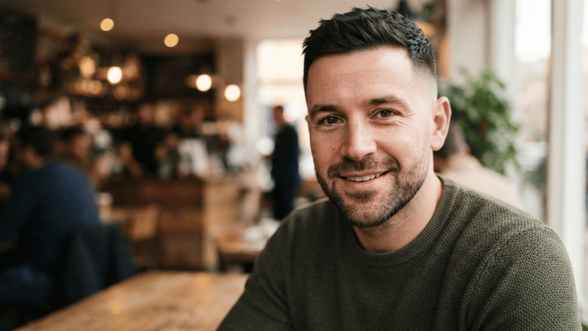 man with short fade and stubble hair  cut