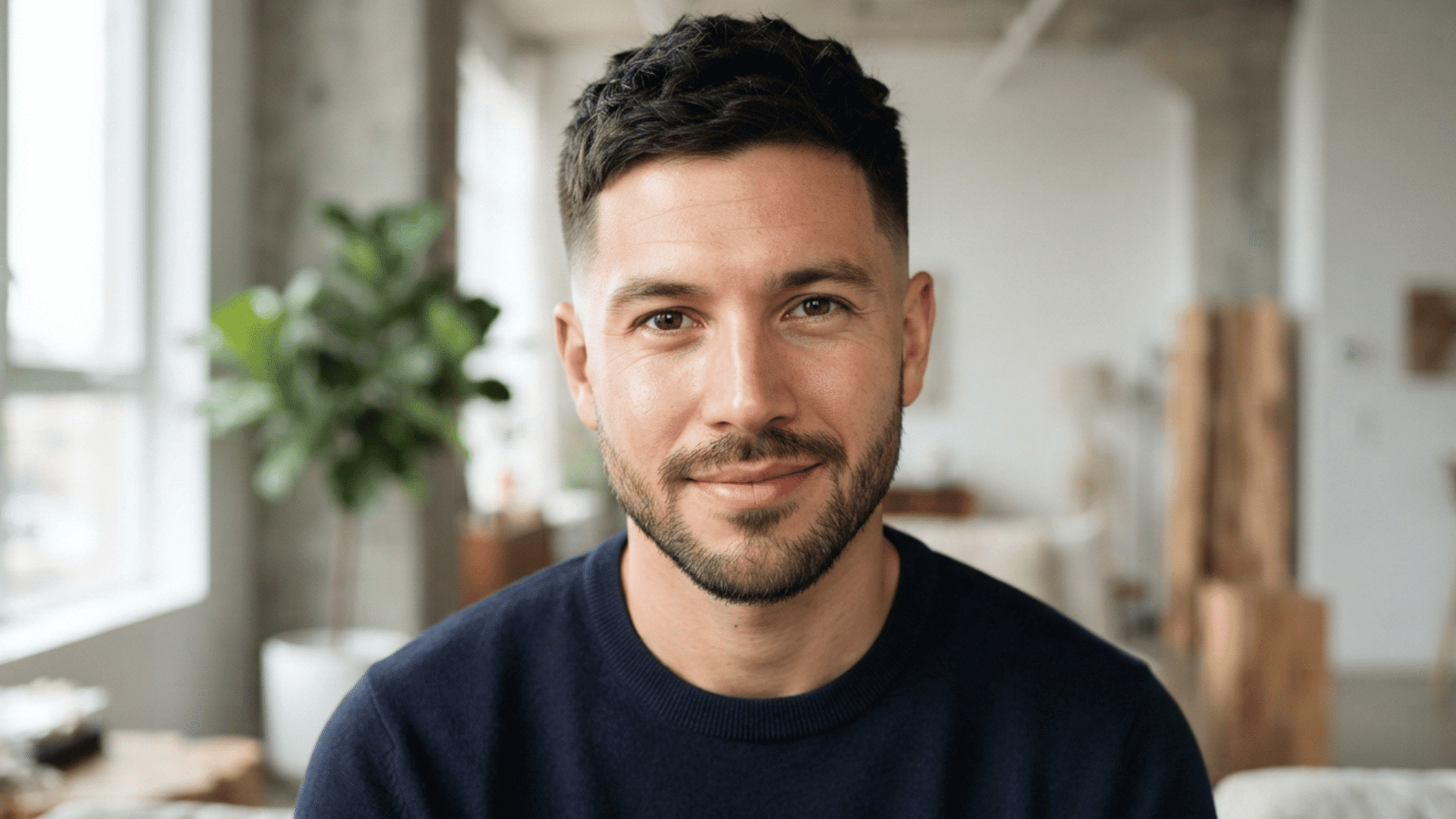 man with short fade cut