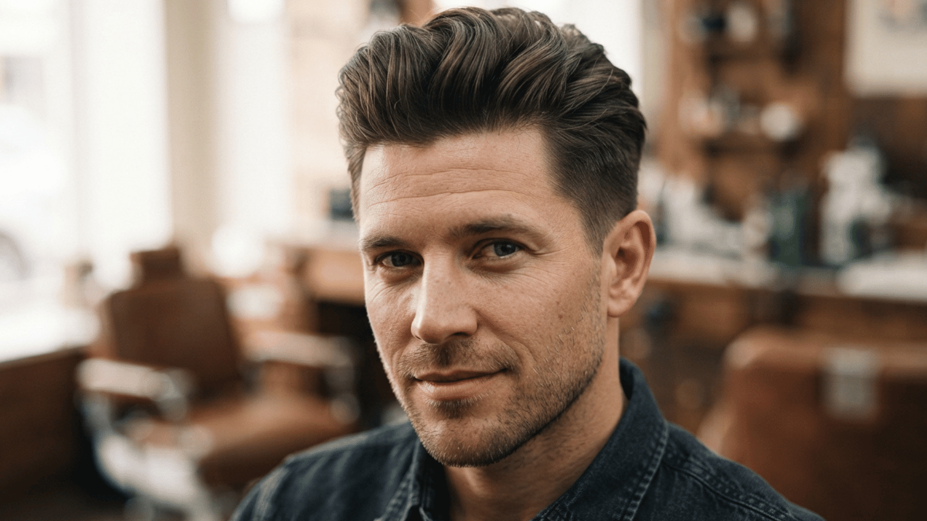 man with short pompadour hair cut