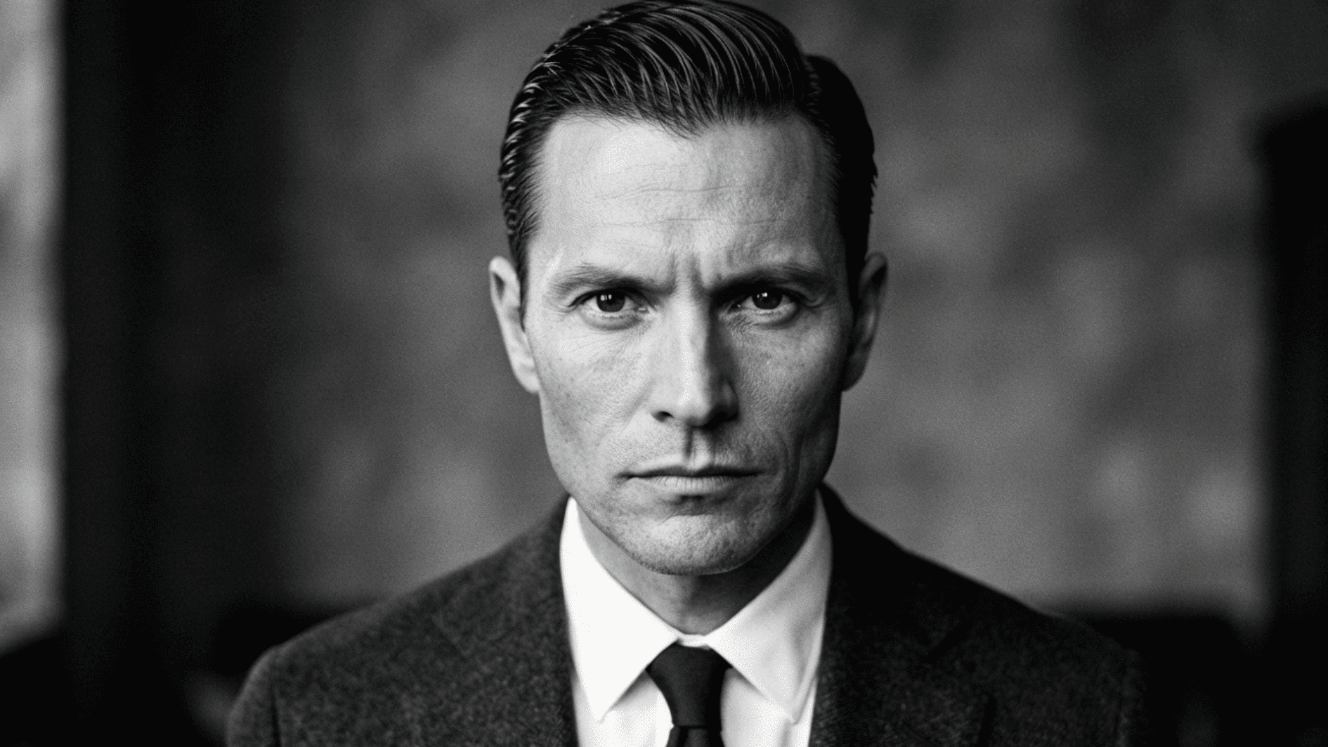 man with short slick back