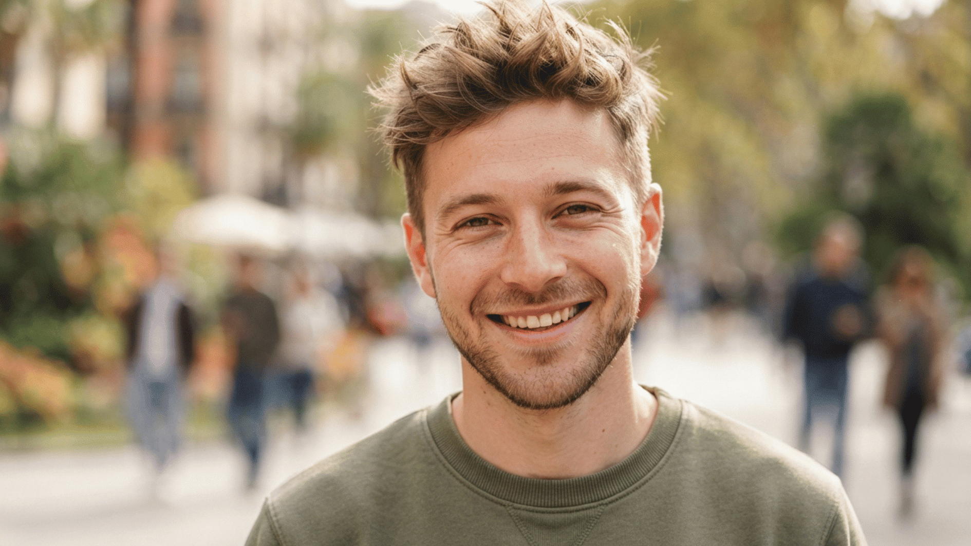 man with textured crop cut