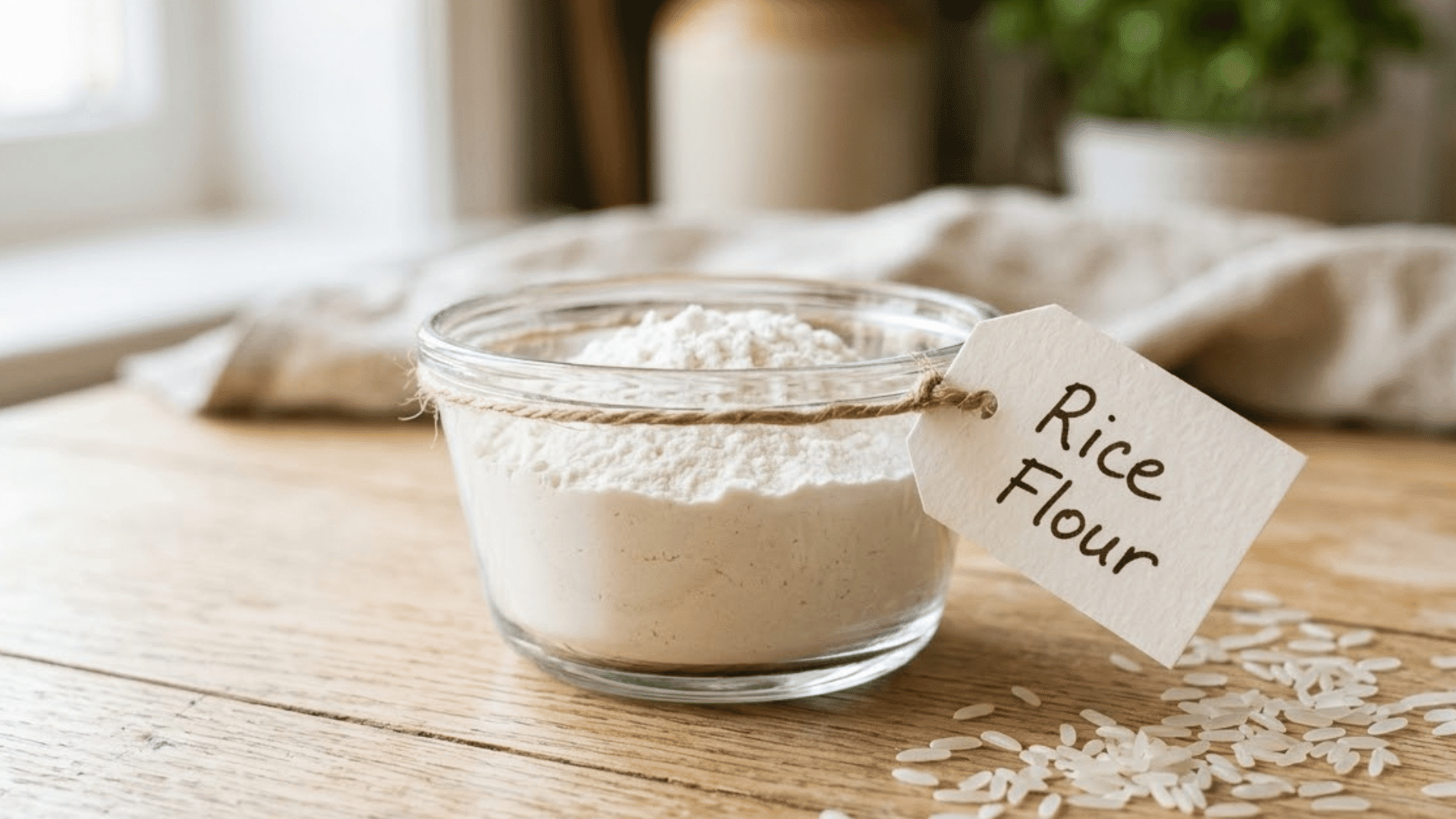 small jar of rice flour labeled for dry shampoo use