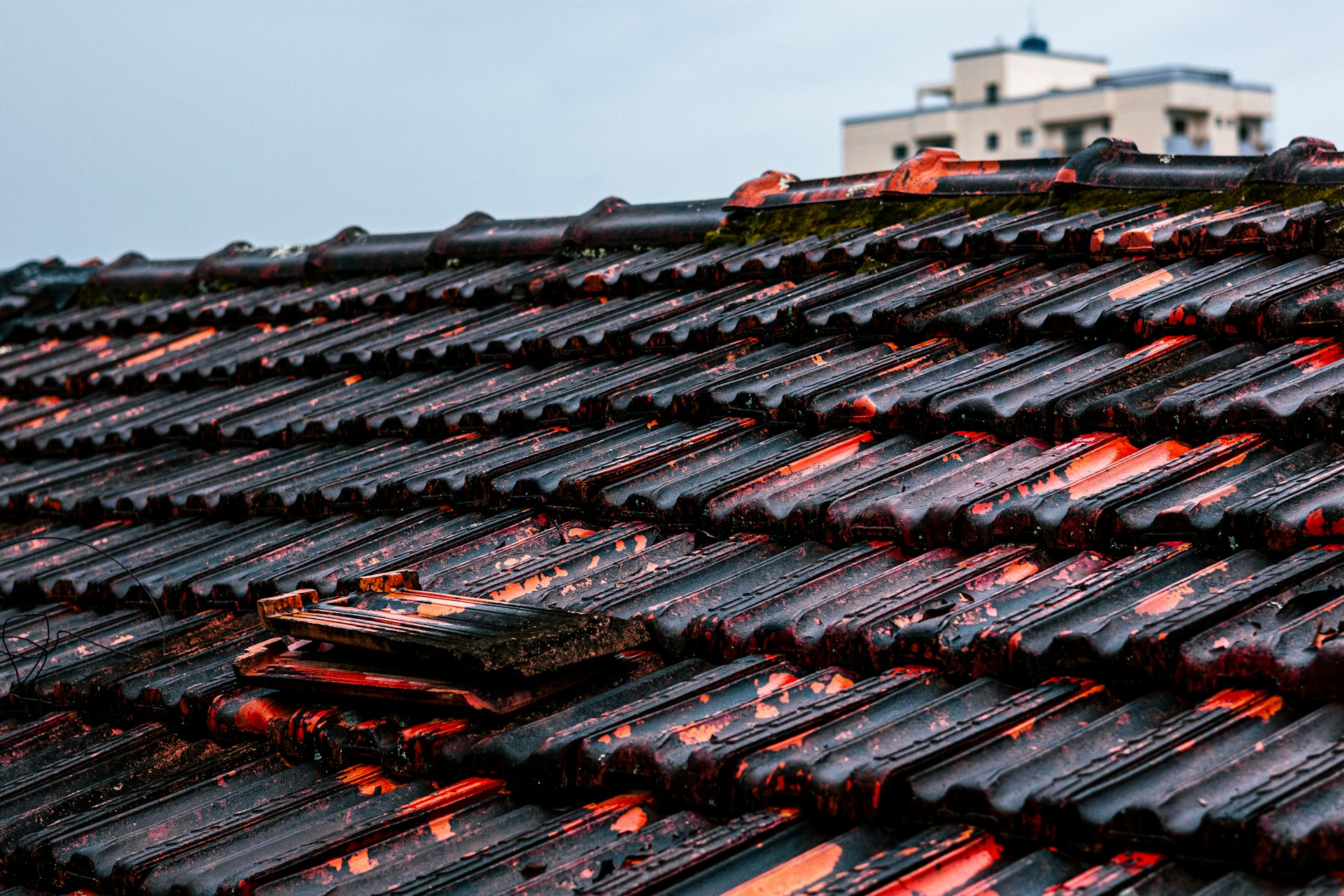 a damaged roof